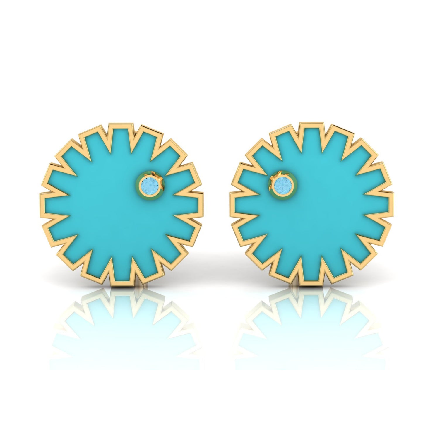 AURA CUFFLINK *CLARITY Enamel, Stone & Gold