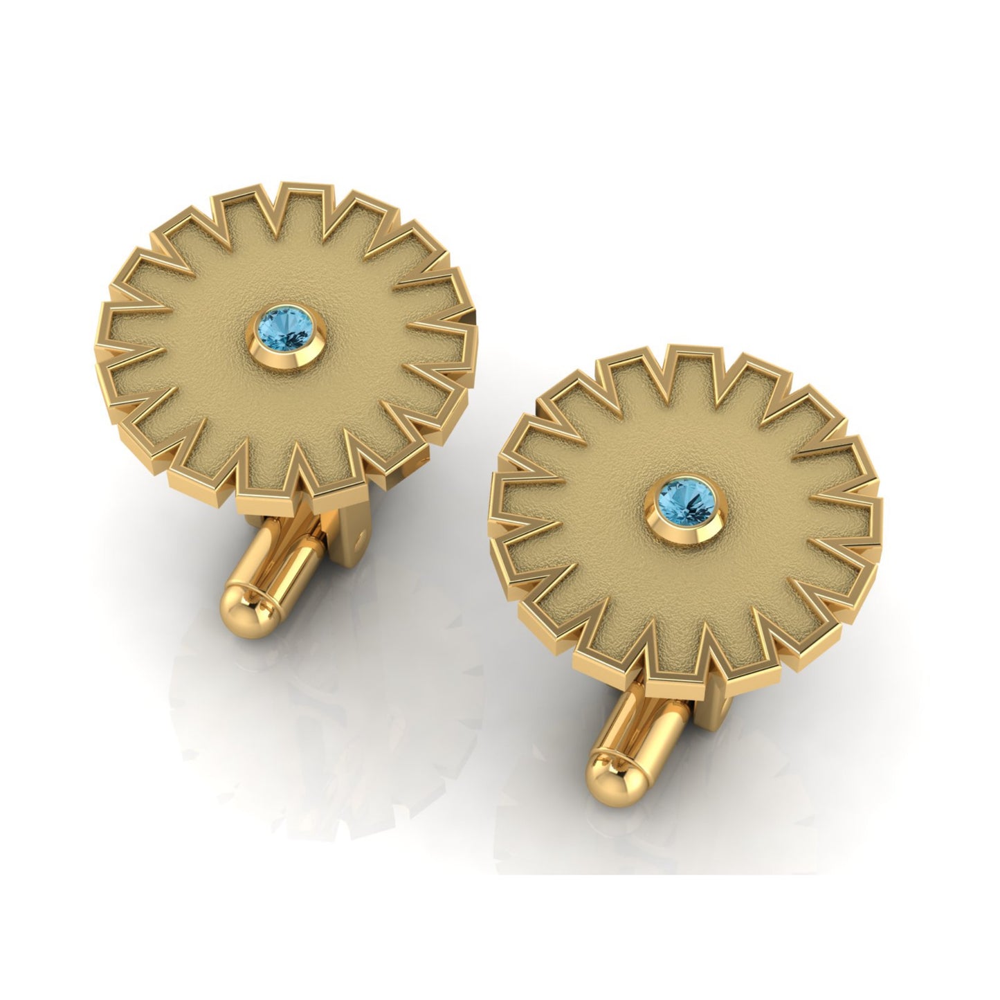 AURA CUFFLINK *CLARITY Gold & Stone, Matte Finish