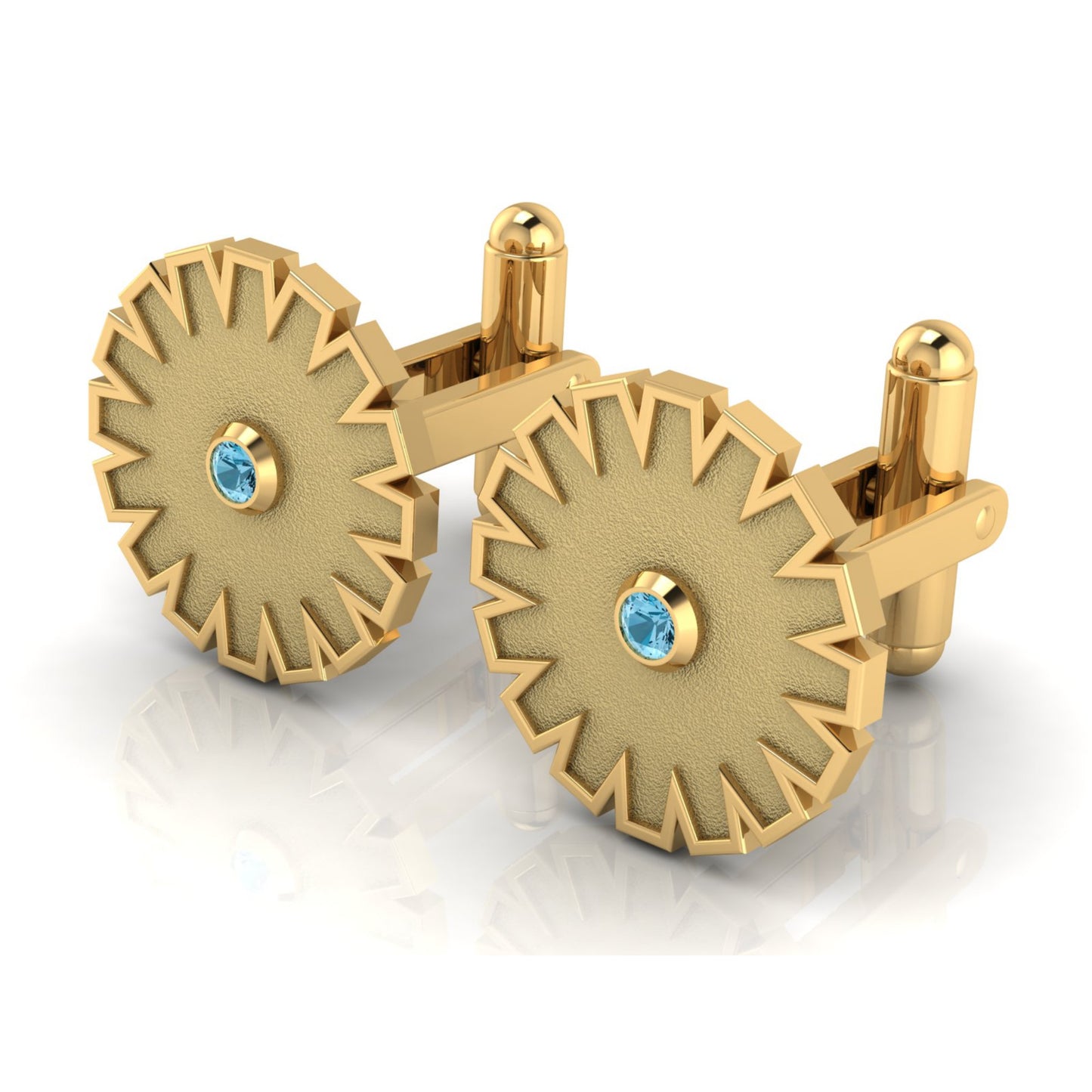 AURA CUFFLINK *CLARITY Gold & Stone, Matte Finish