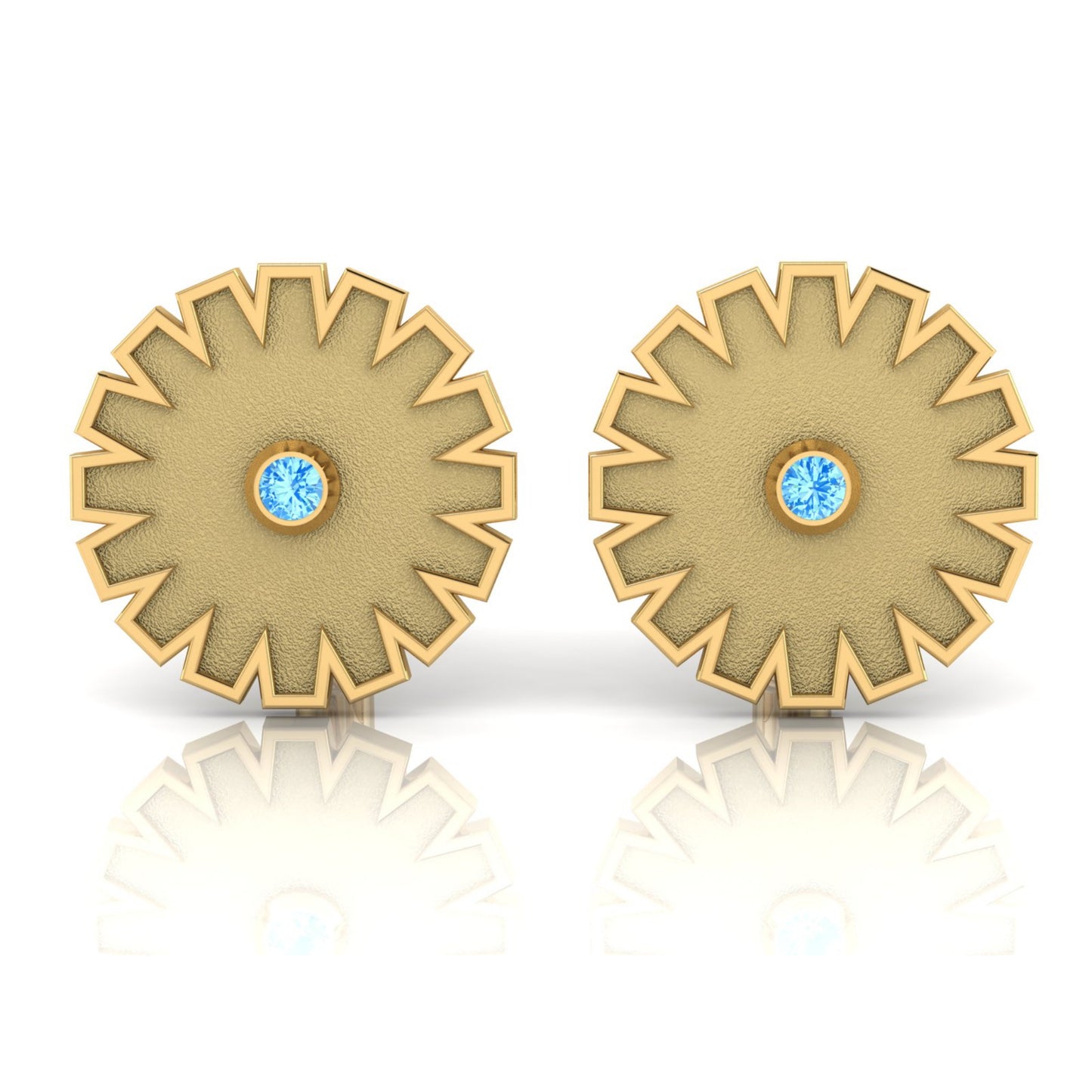 AURA CUFFLINK *CLARITY Gold & Stone, Matte Finish