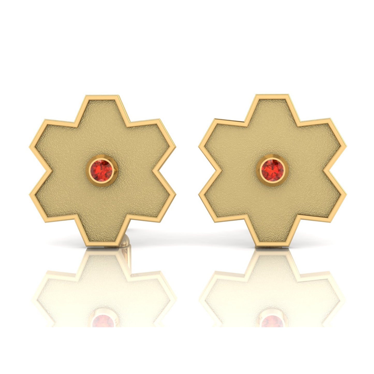 AURA CUFFLINK *FLOW Gold & Stone, Matte Finish