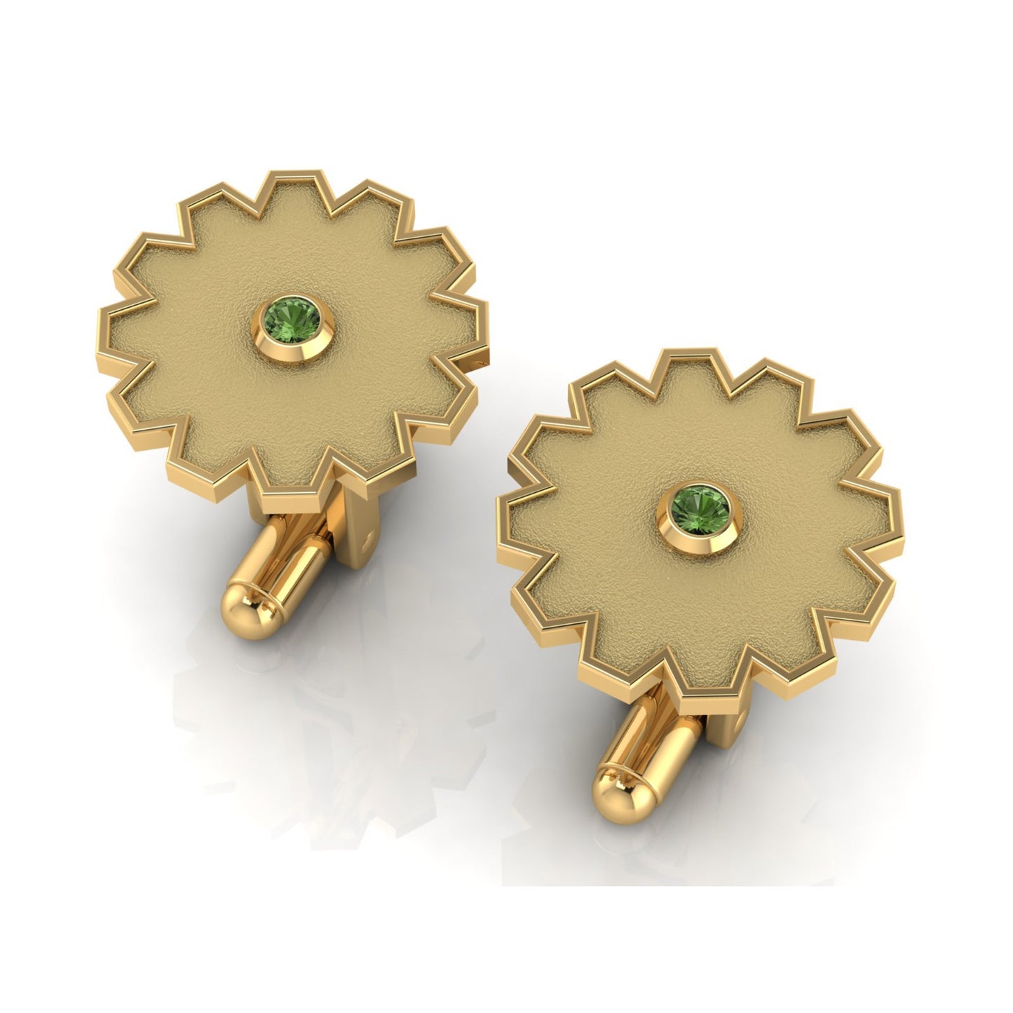 AURA CUFFLINK *GRACE Gold & Stone, Matte Finish