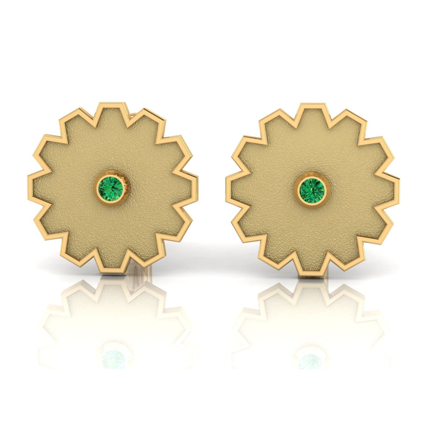 AURA CUFFLINK *GRACE Gold & Stone, Matte Finish