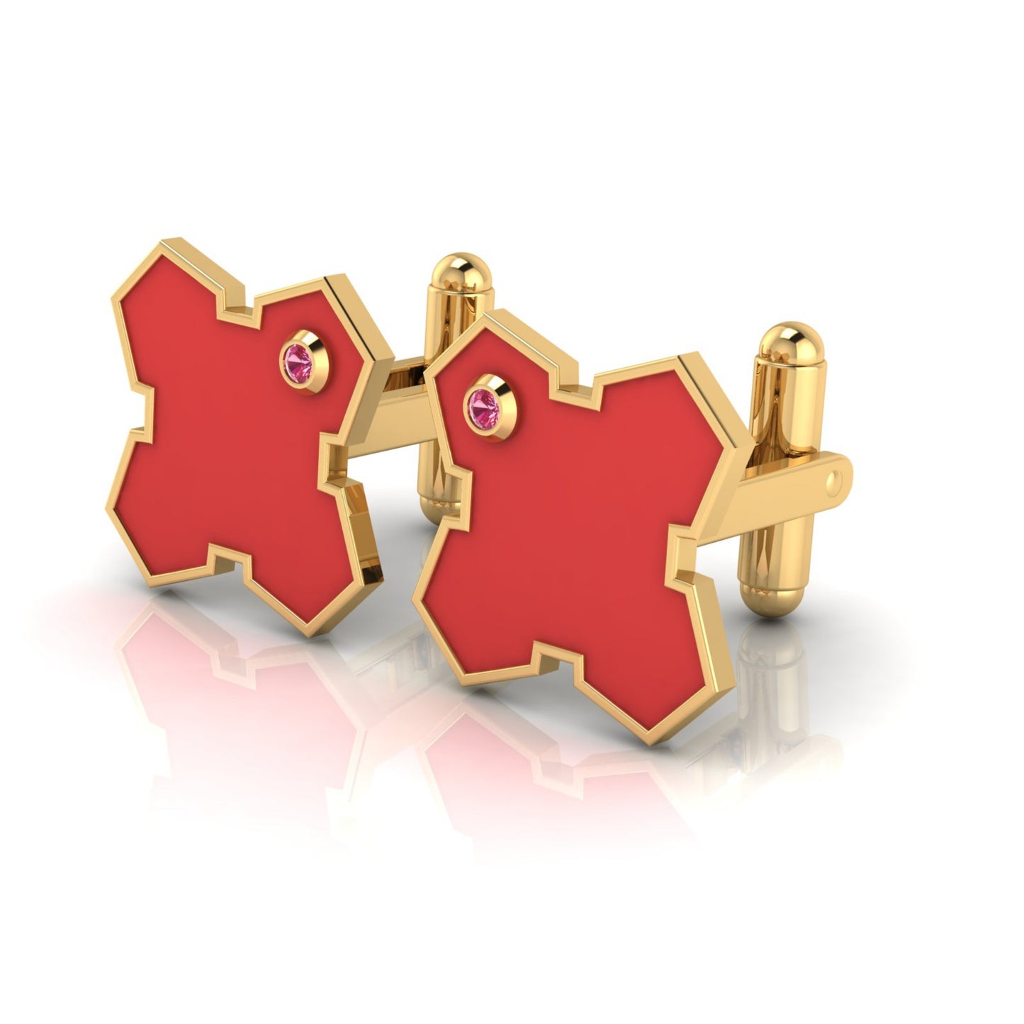 AURA CUFFLINK *GROUNDED Enamel, Stone & Gold