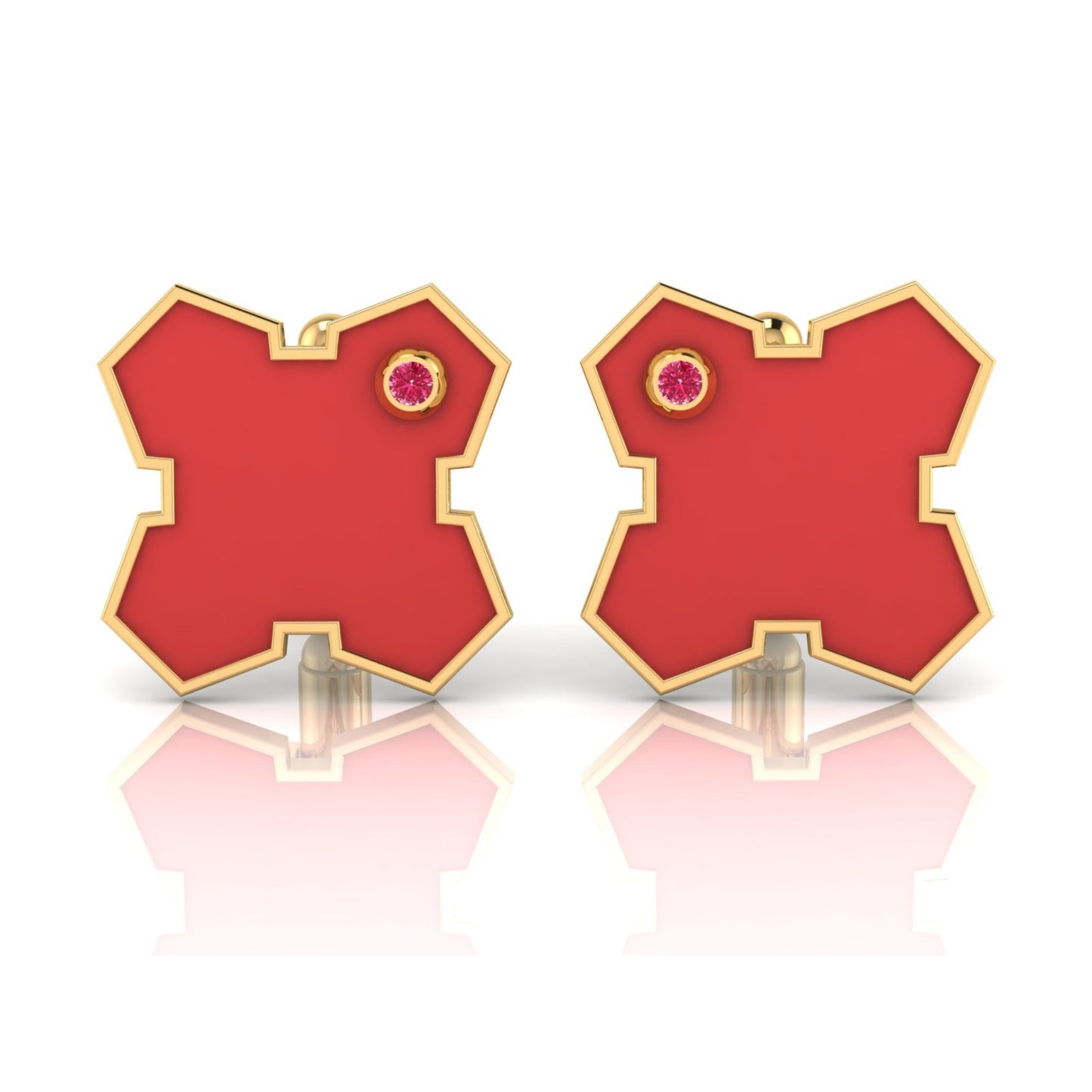 AURA CUFFLINK *GROUNDED Enamel, Stone & Gold