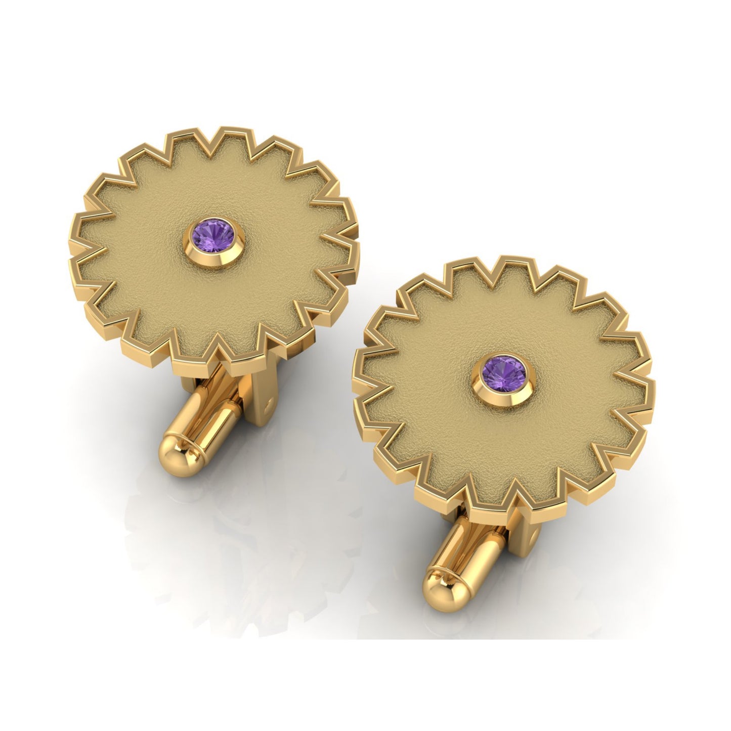 AURA CUFFLINK *PURE Gold & Stone, Matte Finish