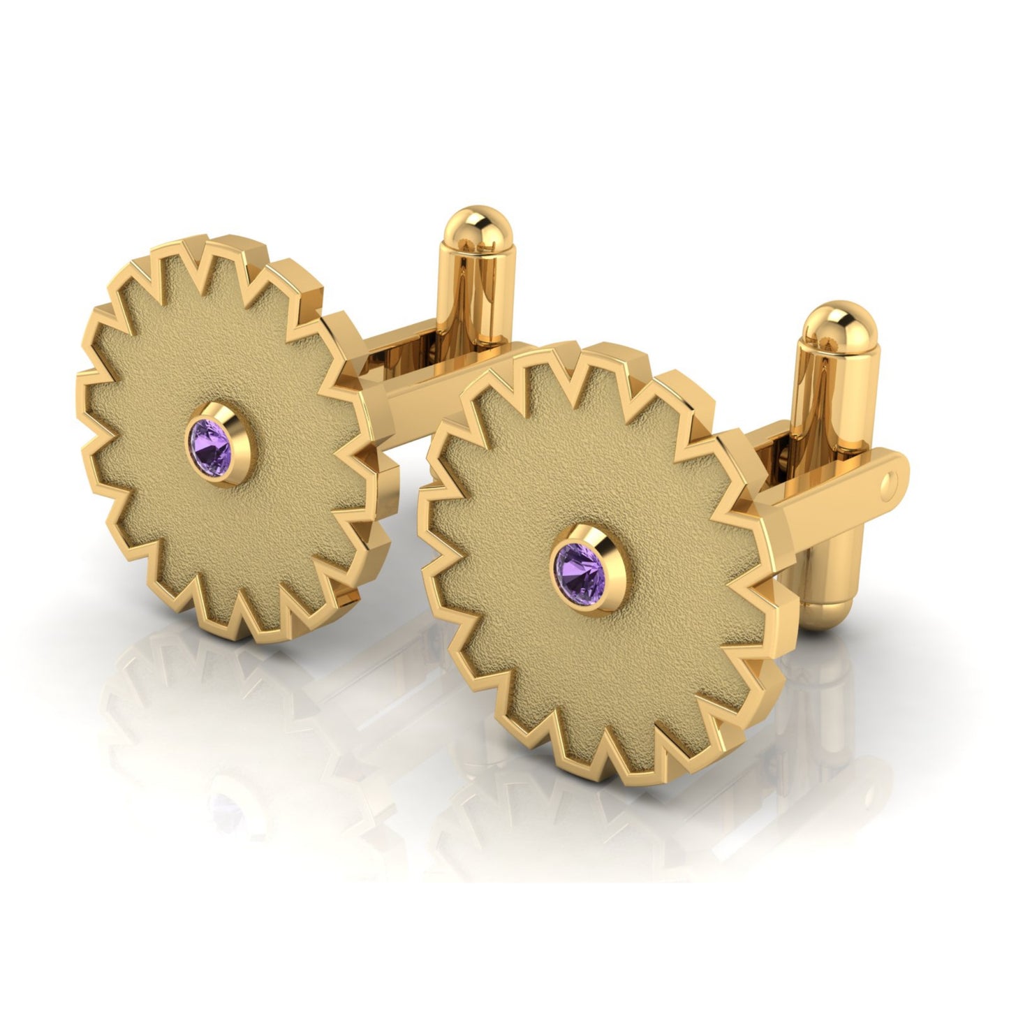 AURA CUFFLINK *PURE Gold & Stone, Matte Finish