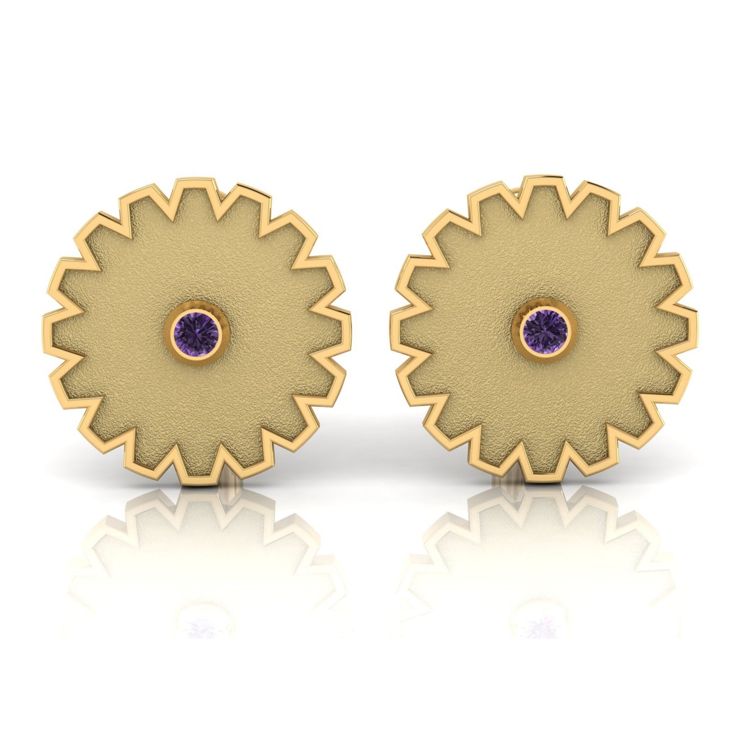 AURA CUFFLINK *PURE Gold & Stone, Matte Finish