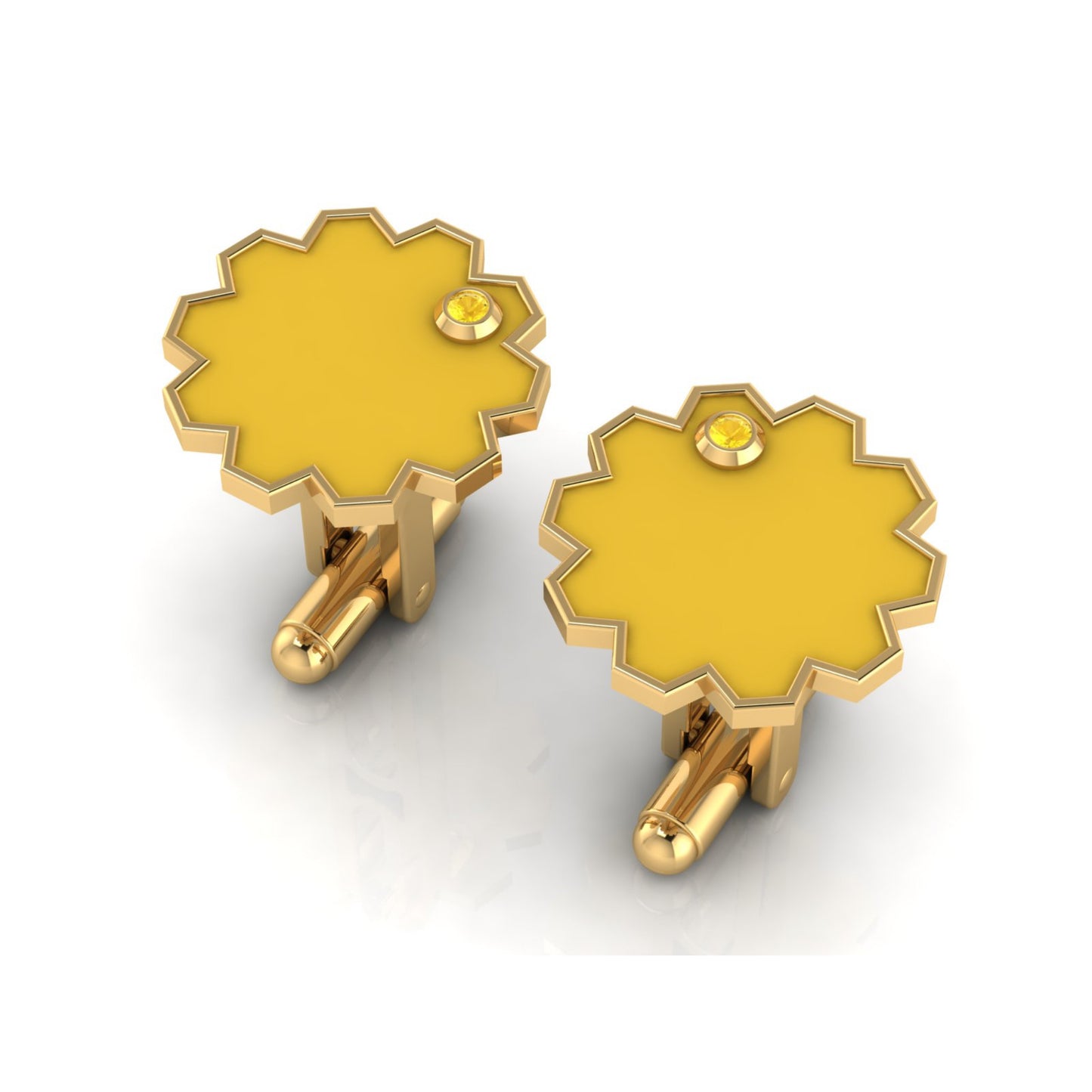 AURA CUFFLINK *FLOW Enamel, Stone & Gold