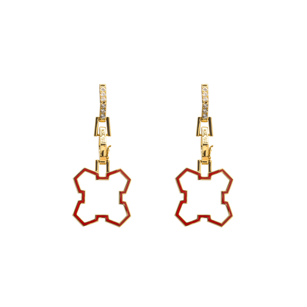 Grounded Aura Charm | 18K Gold Diamond Enamel Earring or Pendant by Donydo