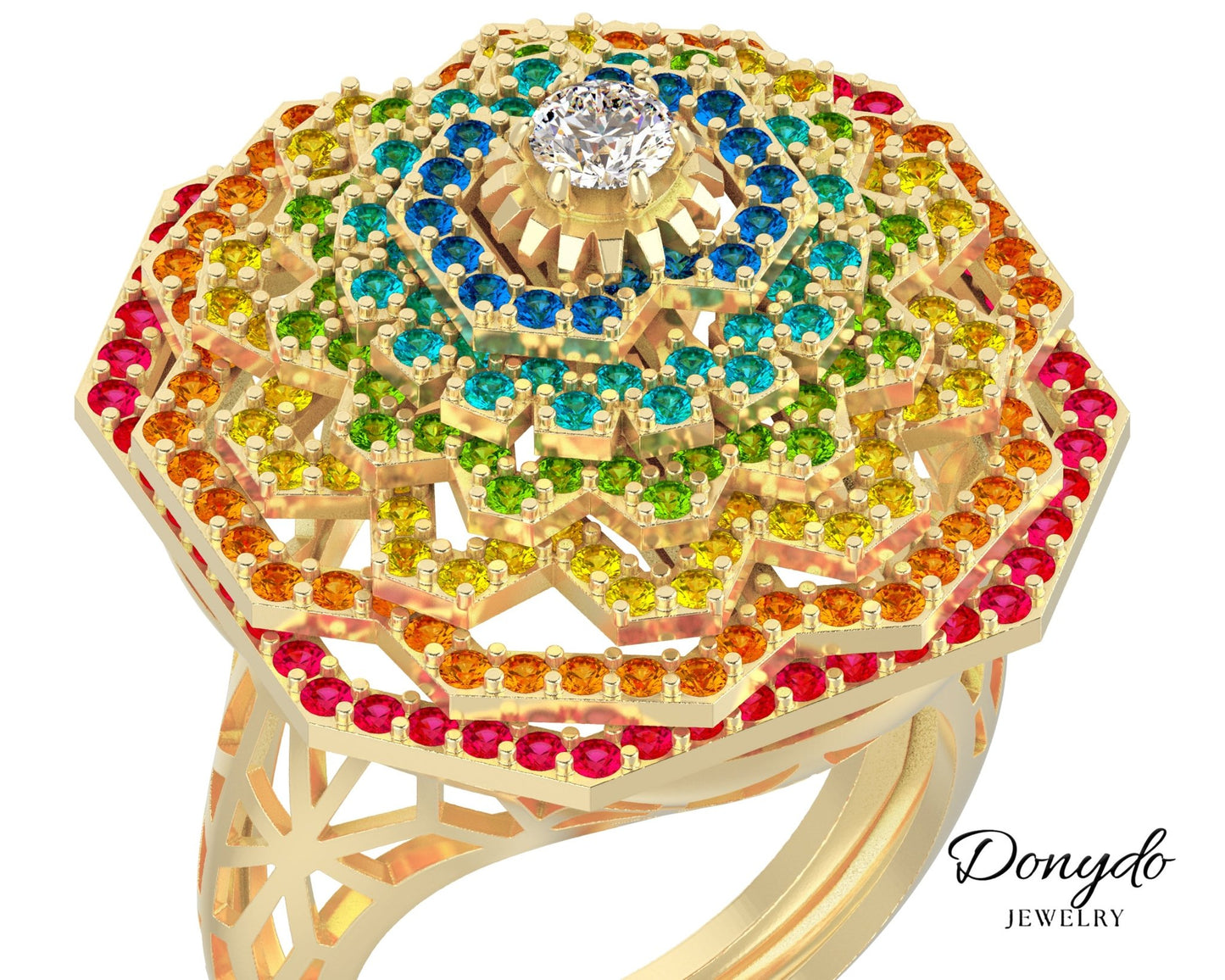 Aurora in Colored Precious Stones - DONYDO JEWELRY - AURA COLLECTION;RINGS