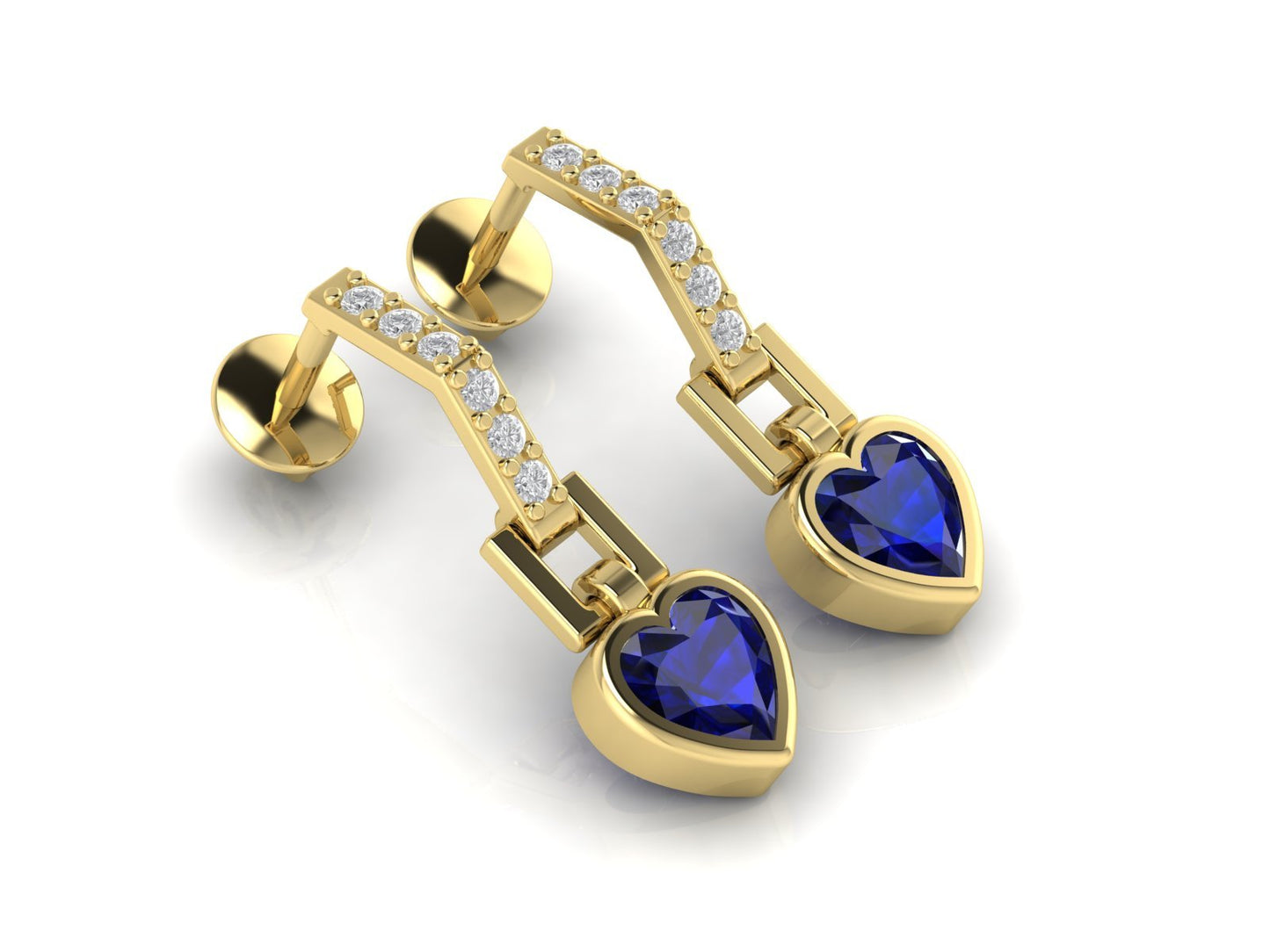 Blue Heart Earrings - DONYDO JEWELRY - BLUE HEART COLLECTION;EARRINGS
