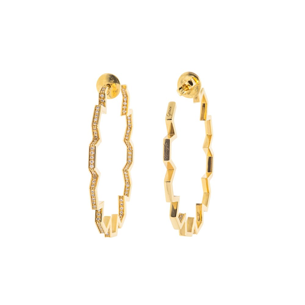 Halo Aura Point Hoop Earrings with Full Diamonds - DONYDO JEWELRY - AURA COLLECTION;EARRINGS