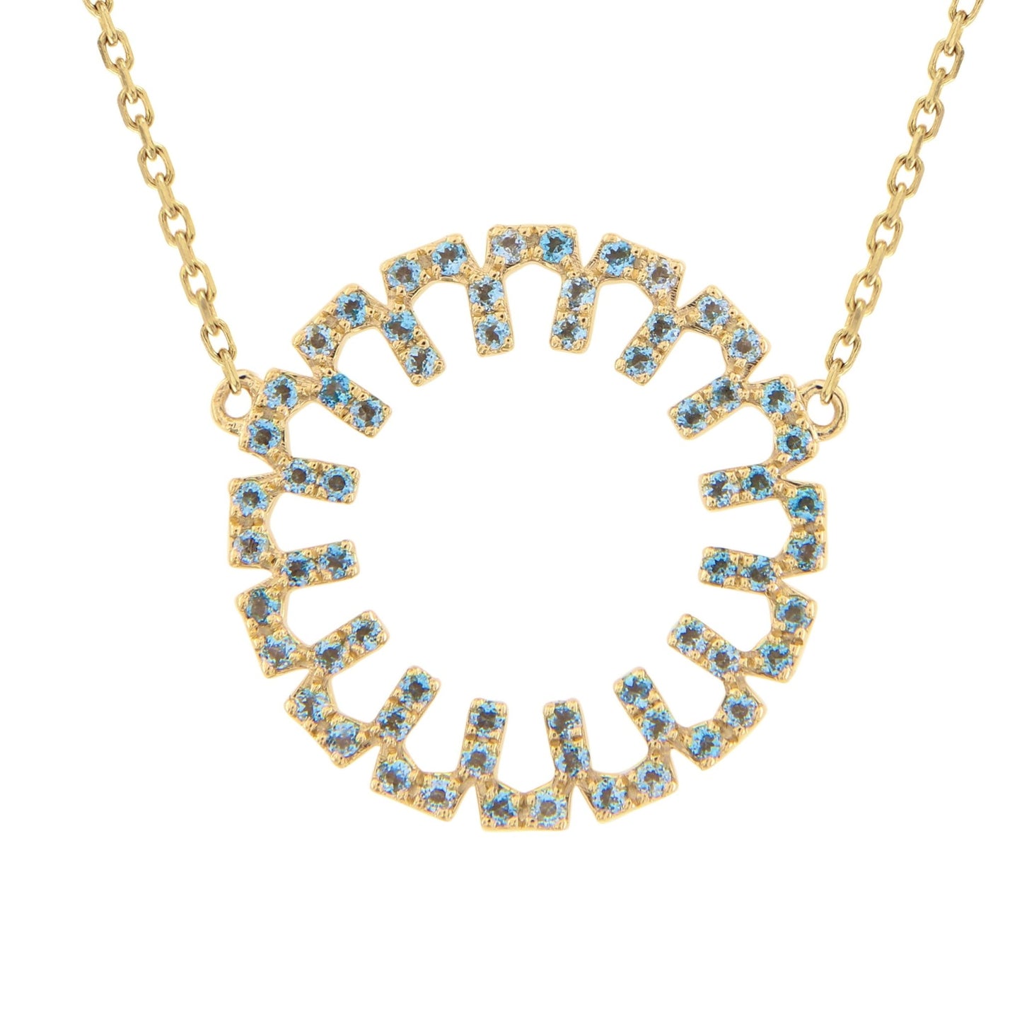 Marea Clarity Necklace – London Blue Topaz & 18kt Gold - DONYDO JEWELRY - AURA COLLECTION;NECKLACE