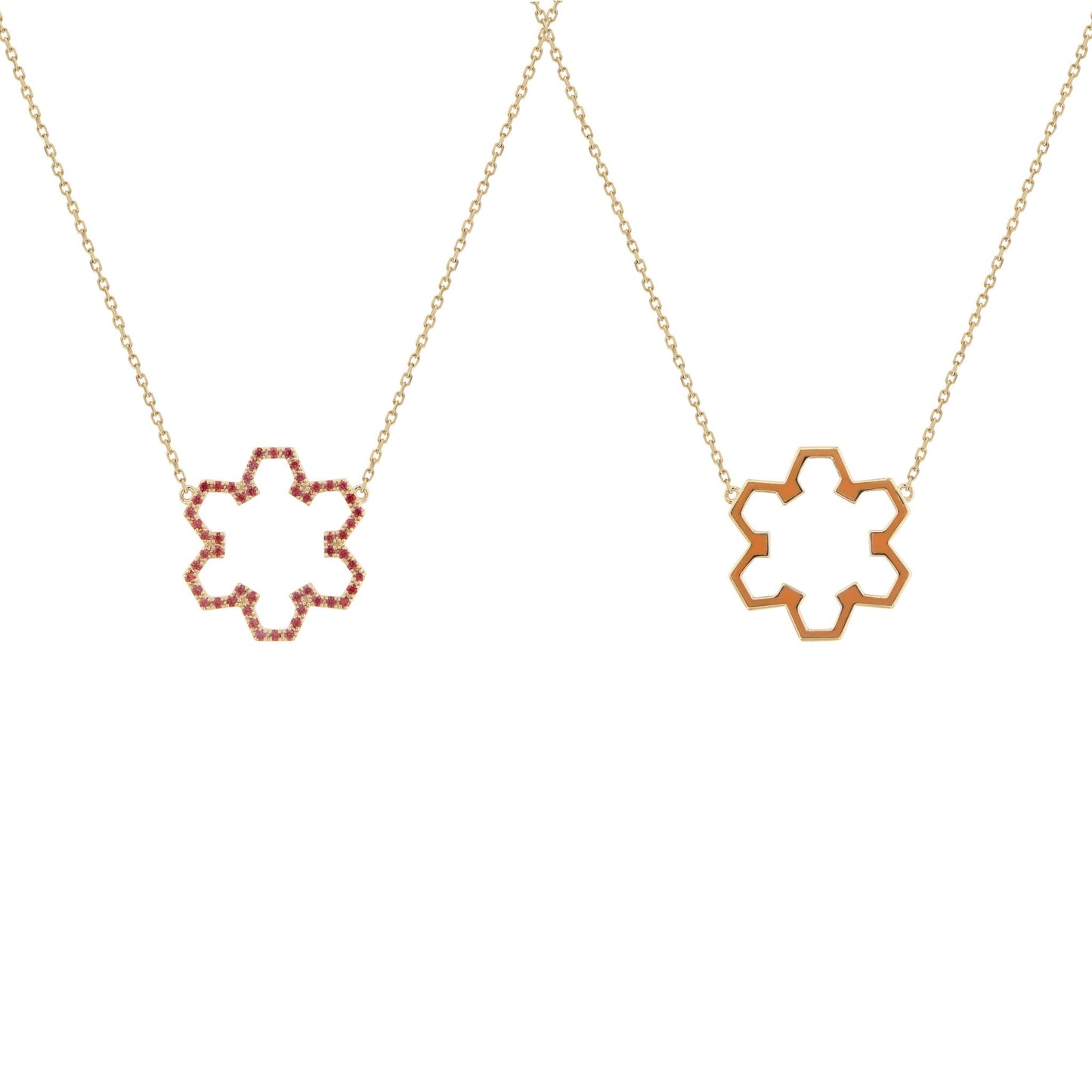 Marea Flow Necklace – Orange Sapphire & 18kt Gold - DONYDO JEWELRY - AURA COLLECTION;NECKLACE