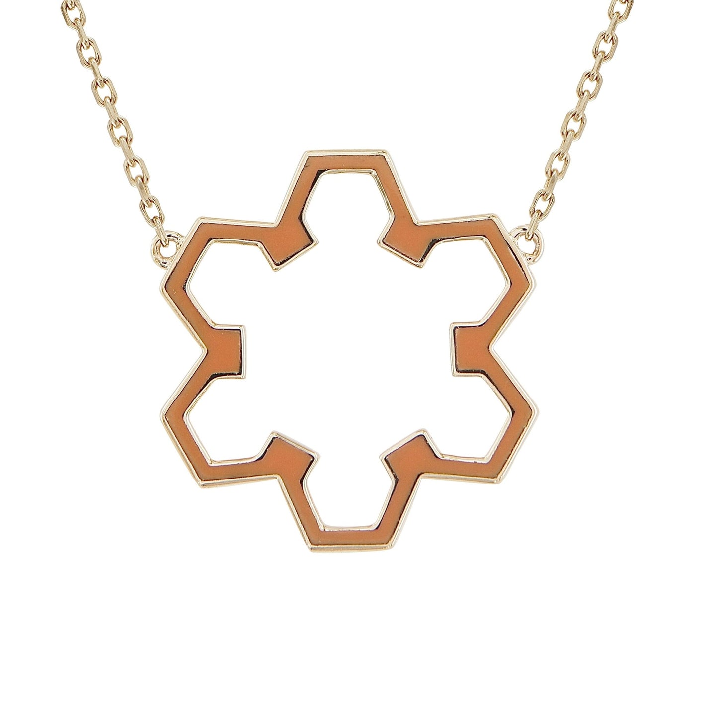 Marea Flow Necklace – Orange Sapphire & 18kt Gold - DONYDO JEWELRY - AURA COLLECTION;NECKLACE