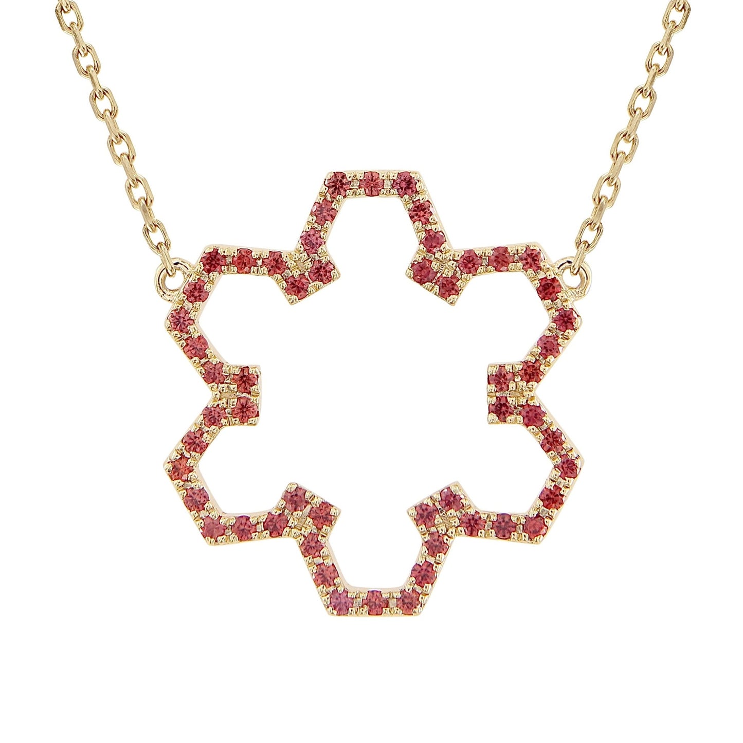 Marea Flow Necklace – Orange Sapphire & 18kt Gold - DONYDO JEWELRY - AURA COLLECTION;NECKLACE