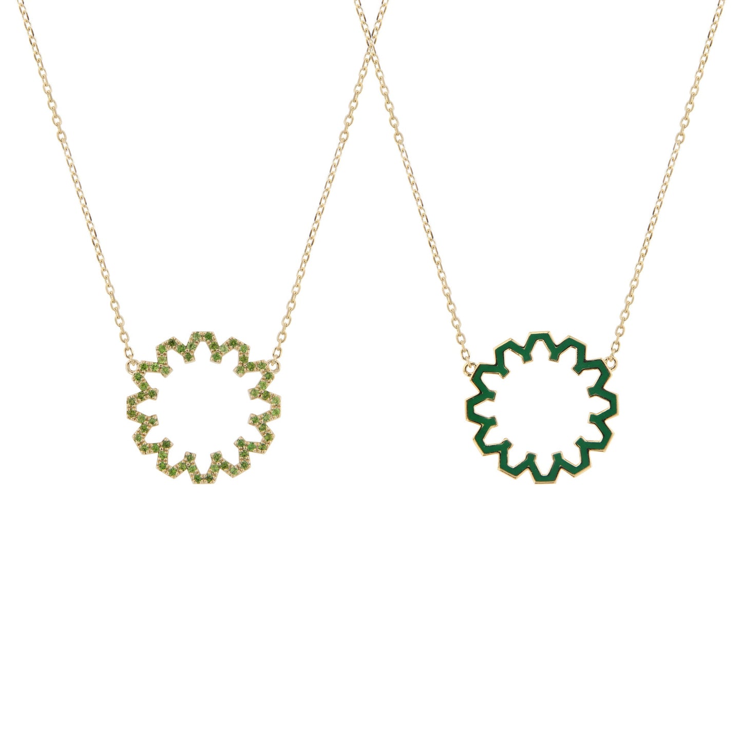 Marea Grace Necklace – Tzavorite & 18kt Gold - DONYDO JEWELRY - AURA COLLECTION;NECKLACE