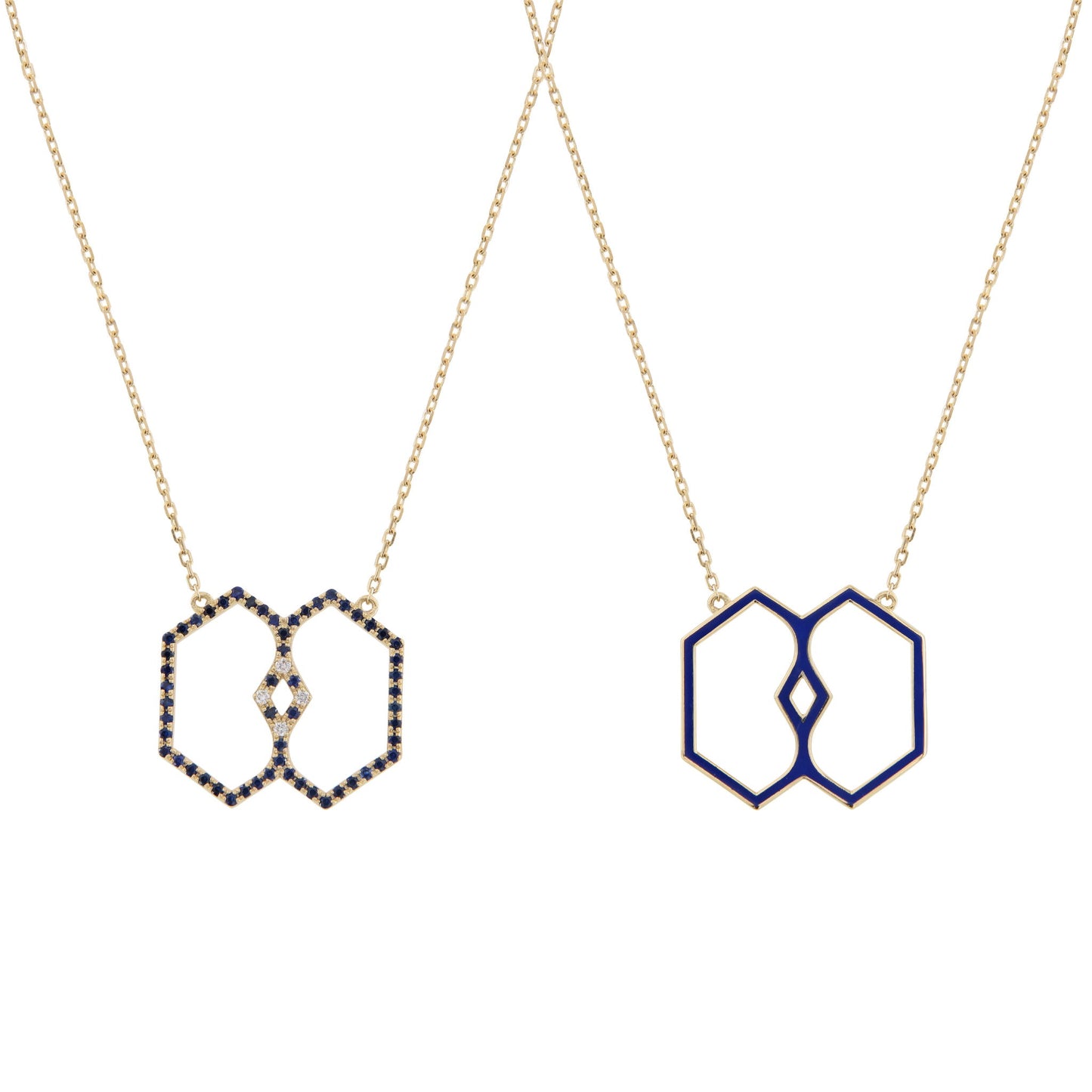 Marea Vision Necklace – Blue Sapphire & 18kt Gold - DONYDO JEWELRY - AURA COLLECTION;NECKLACE