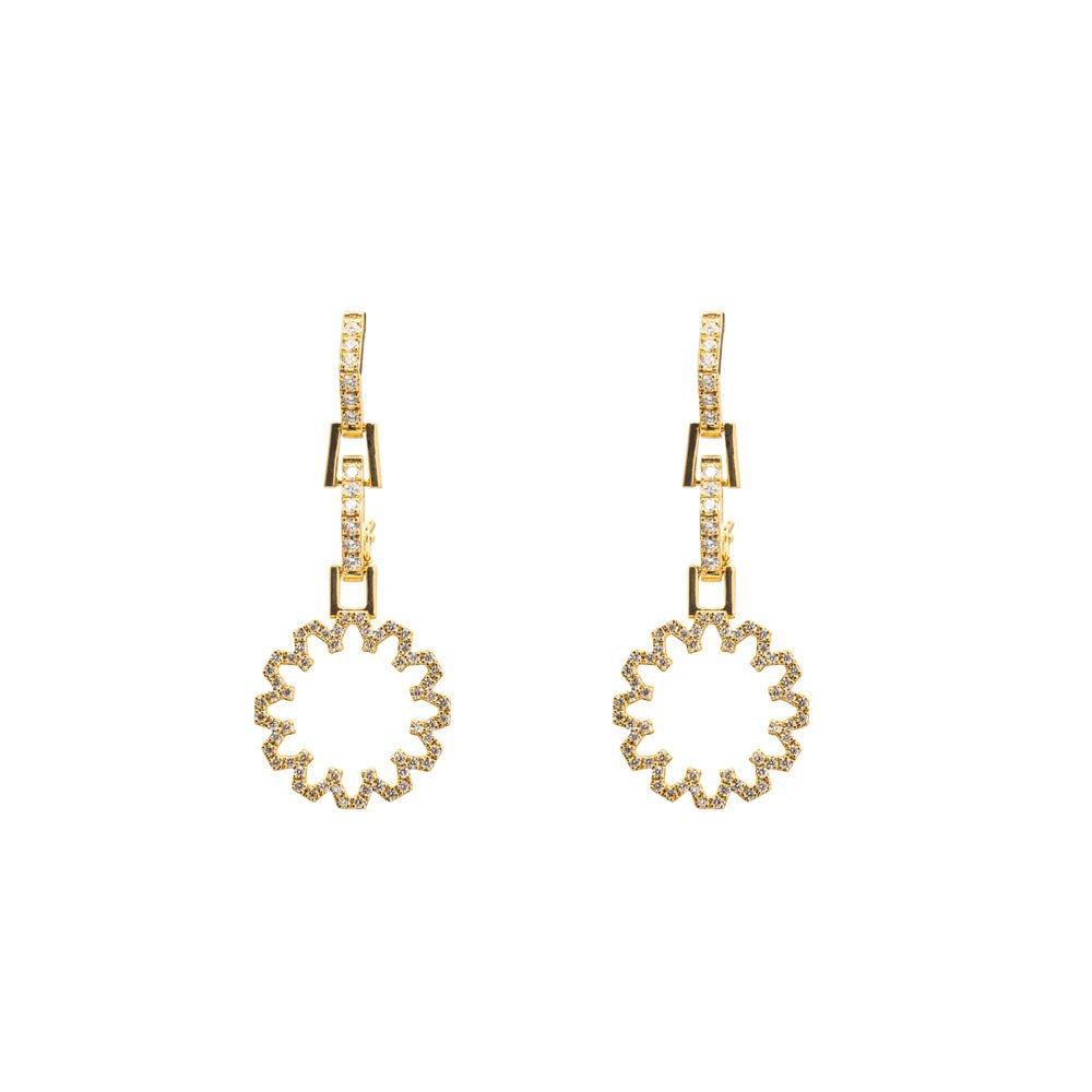 Shine Charm Pendant Earrings - Diamonds and Gold - DONYDO JEWELRY - AURA COLLECTION;EARRINGS