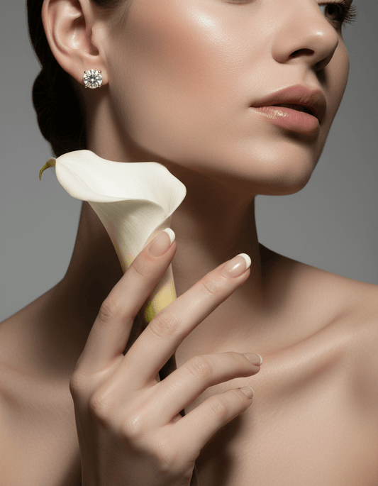 2 Carat Lab - Grown Brillan tcut Diamond Solitaire Stud Earrings – 18K Gold - DONYDO JEWELRY - Earrings
