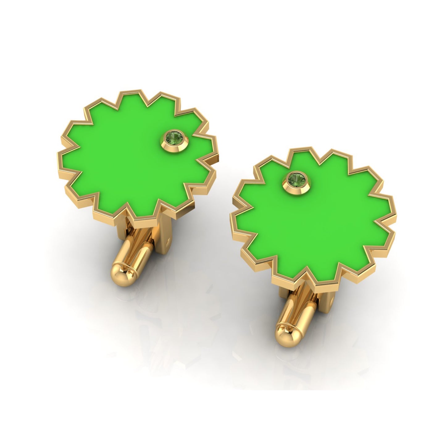 AURA CUFFLINK *GRACE Enamel, Stone & Gold