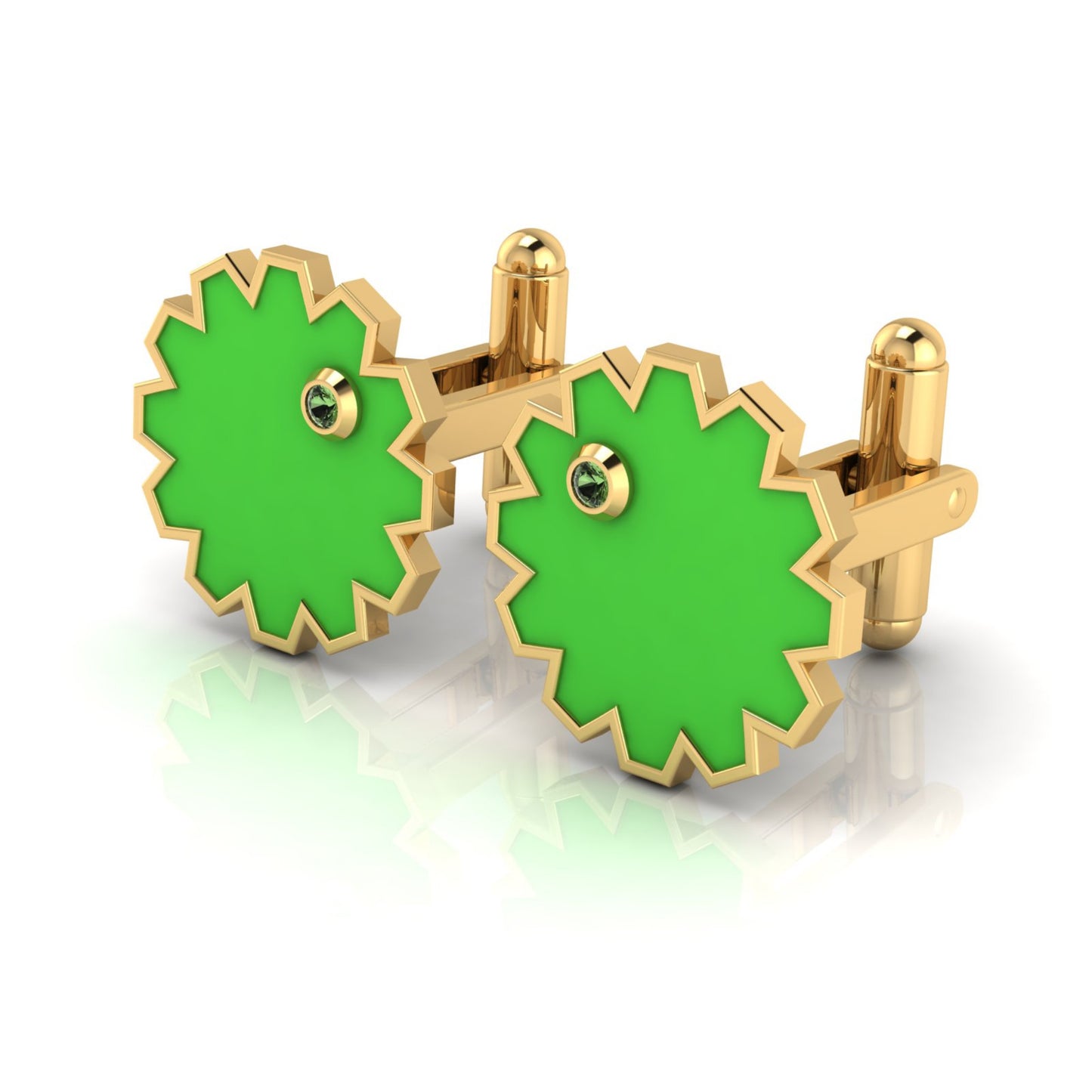 AURA CUFFLINK *GRACE Enamel, Stone & Gold