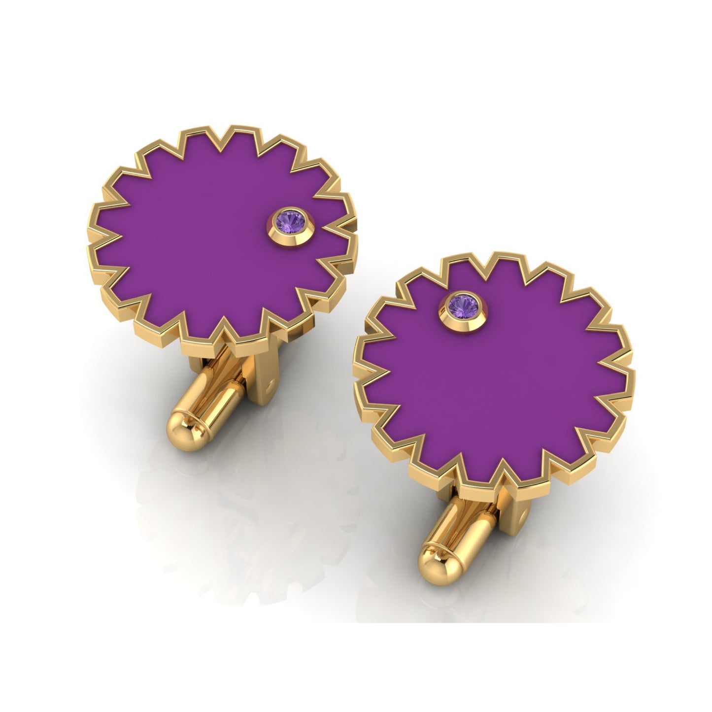 AURA CUFFLINK *PURE Enamel, Stone & Gold