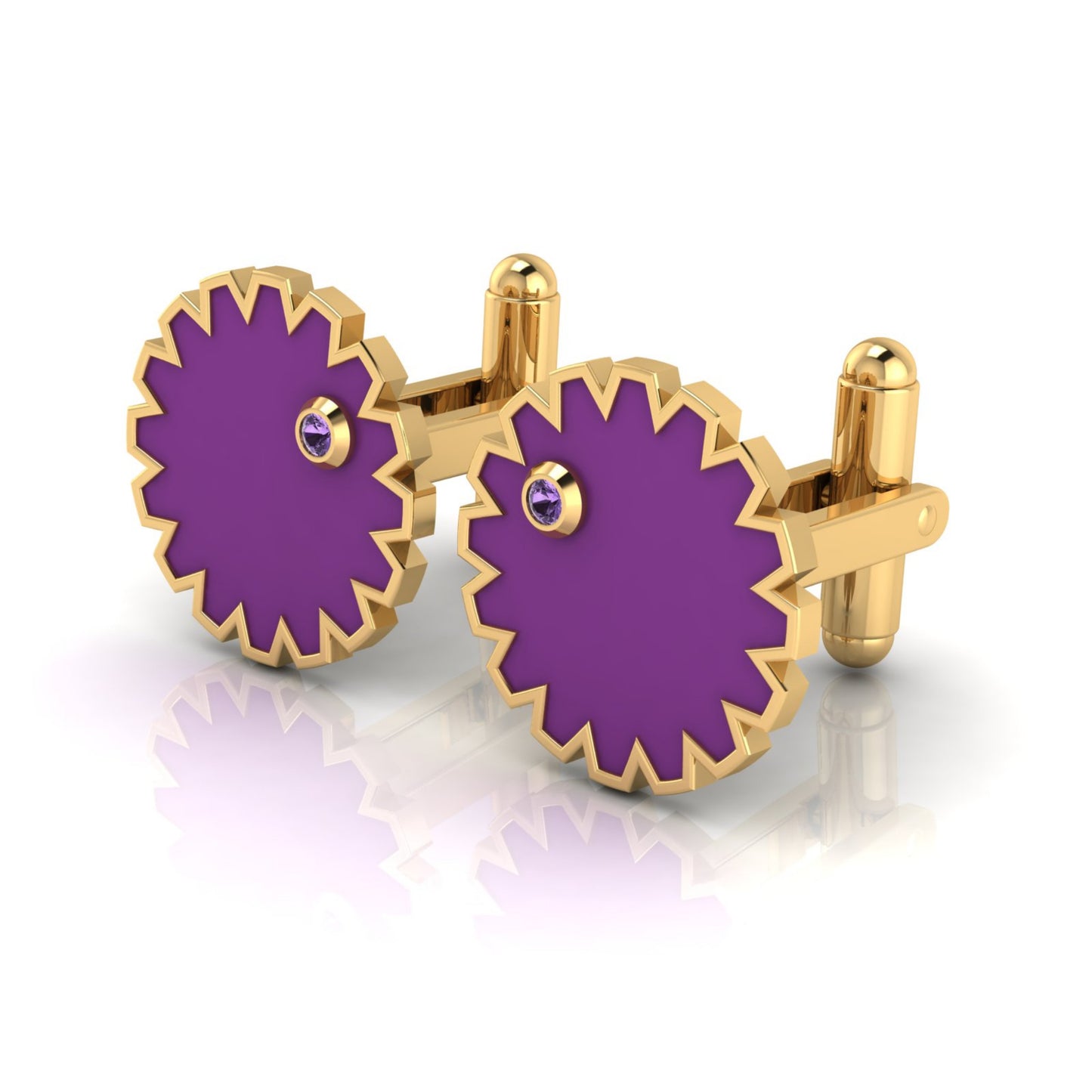 AURA CUFFLINK *PURE Enamel, Stone & Gold