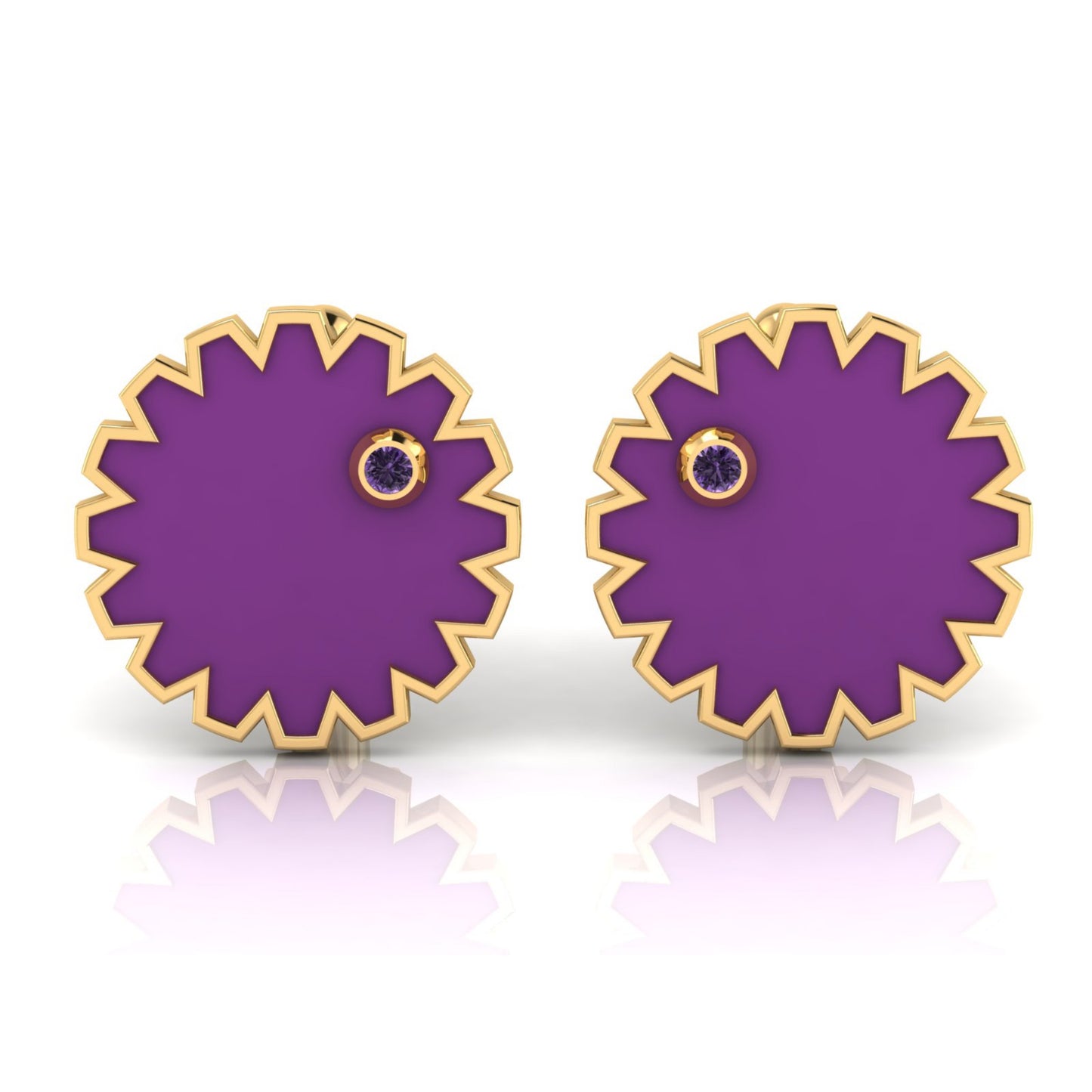 AURA CUFFLINK *PURE Enamel, Stone & Gold