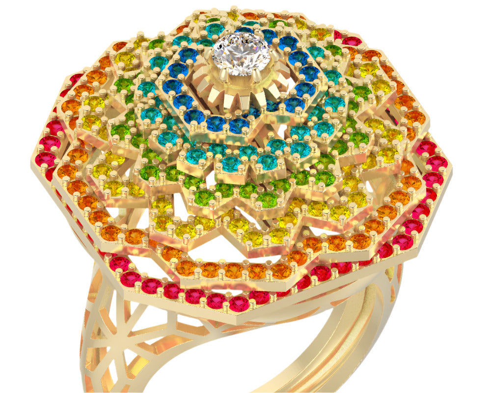 Anello Aurora in Pietre Preziose Colorate