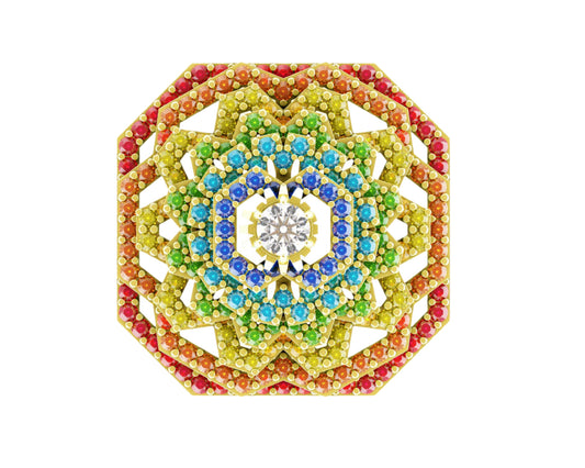 Aurora in Colored  Precious Stones