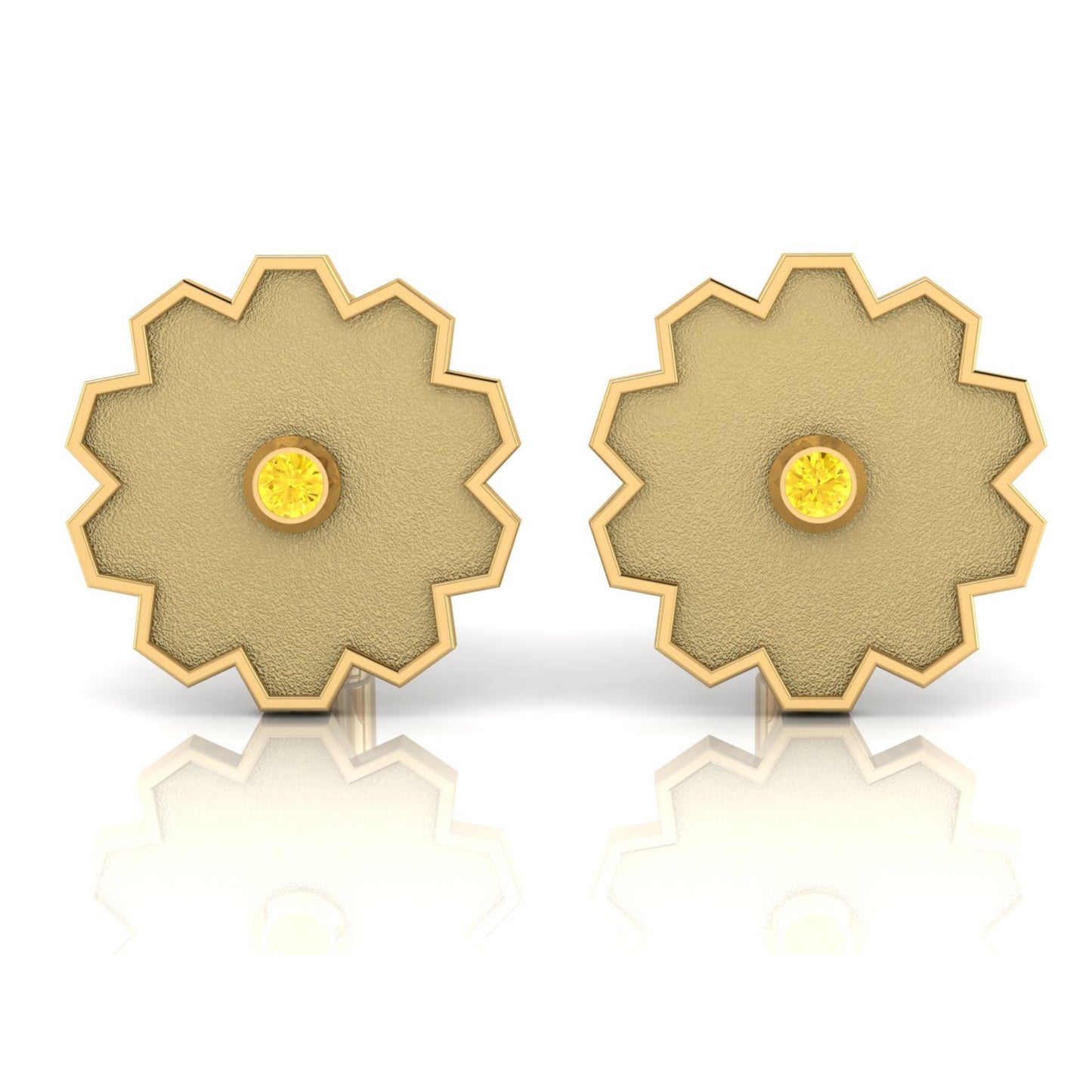 AURA CUFFLINK *SHINE Gold & Stone, Matte Finish