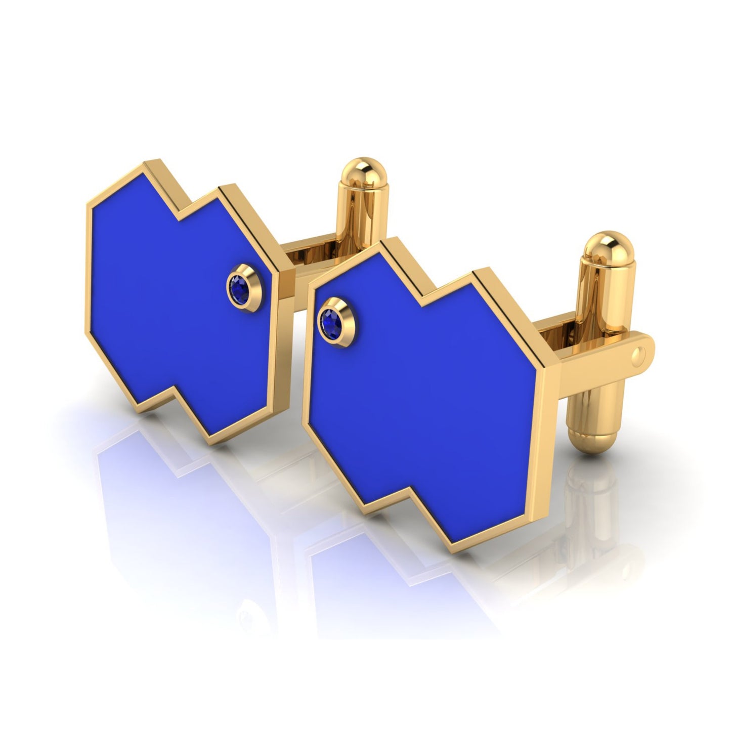 AURA CUFFLINK *VISION Enamel, Stone & Gold