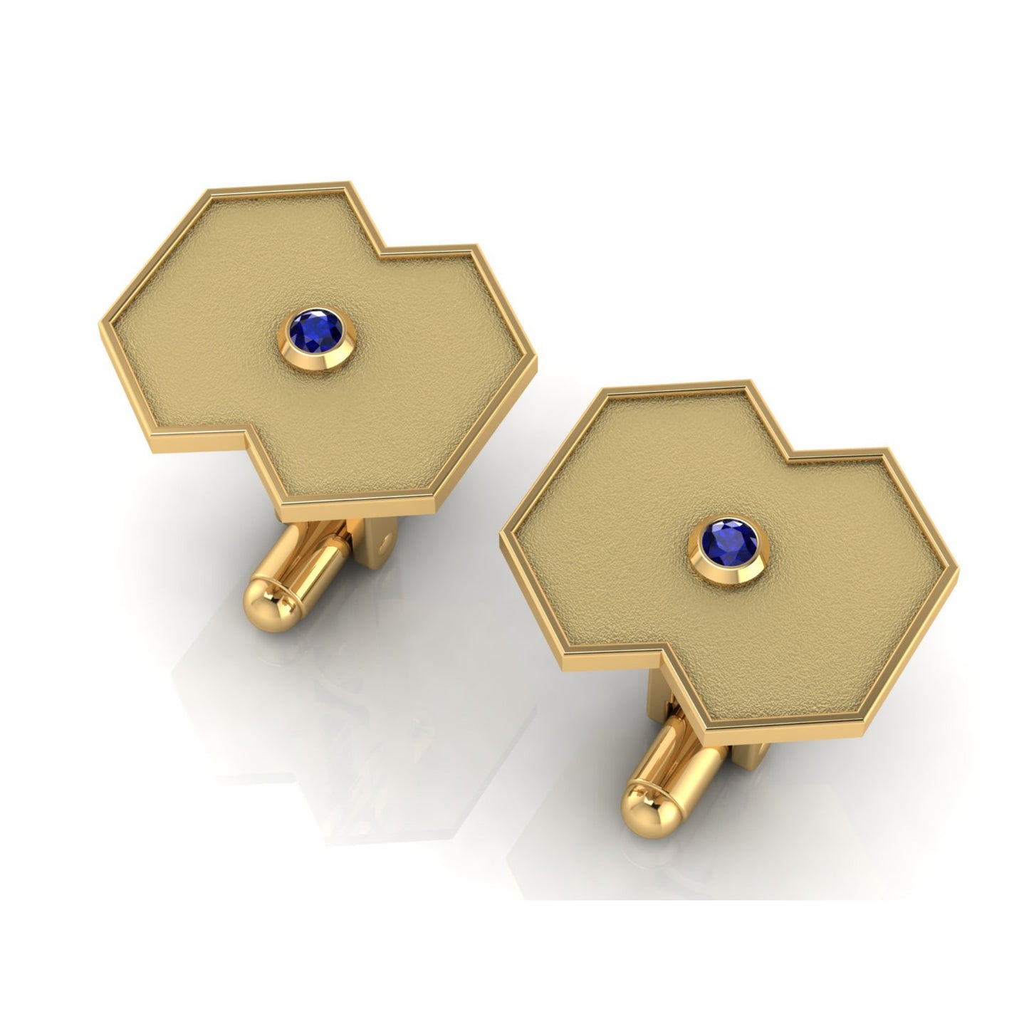 AURA CUFFLINK *VISION Gold & Stone, Matte Finish