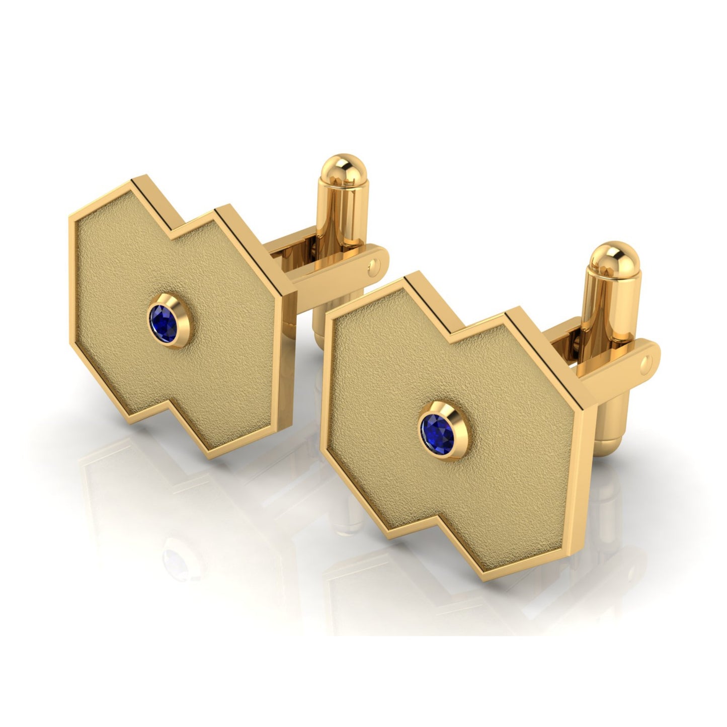 AURA CUFFLINK *VISION Gold & Stone, Matte Finish