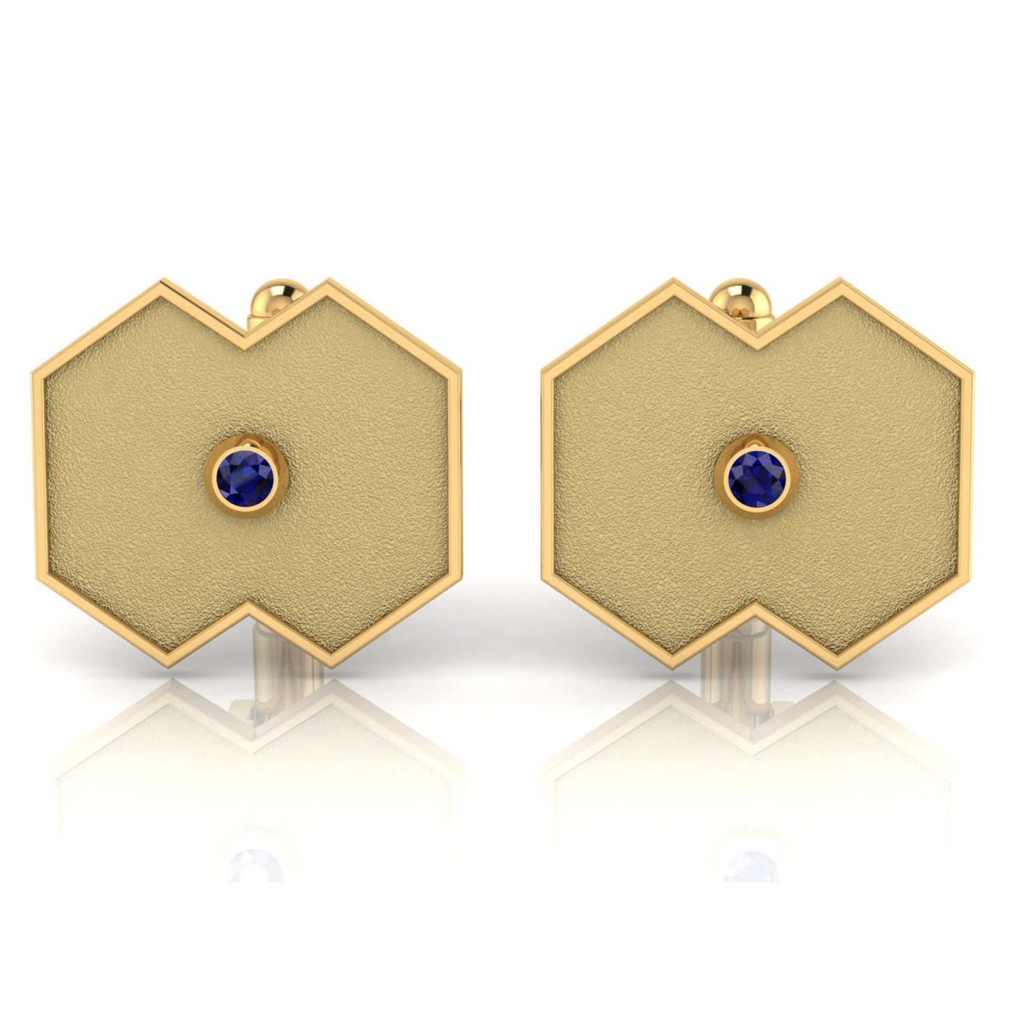AURA CUFFLINK *VISION Gold & Stone, Matte Finish