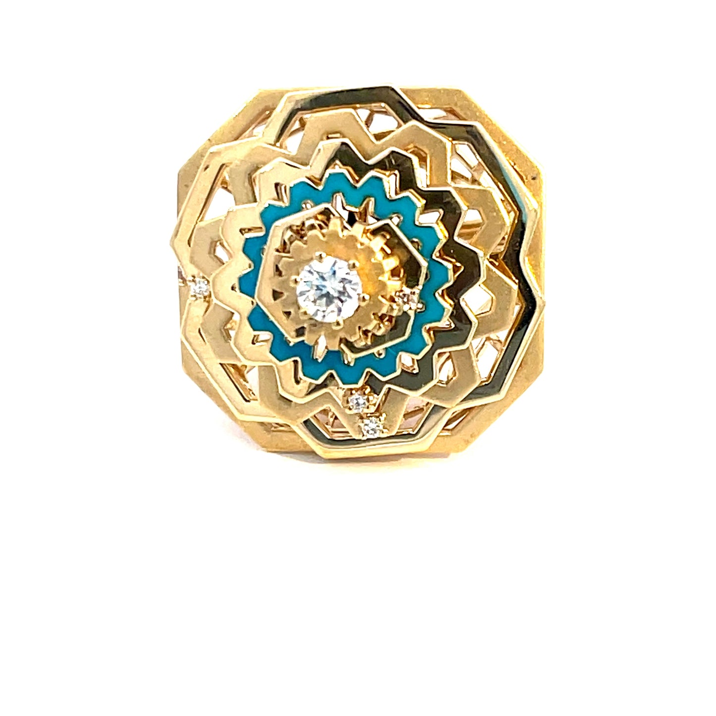 Aurora Gold Ring in Enamel
