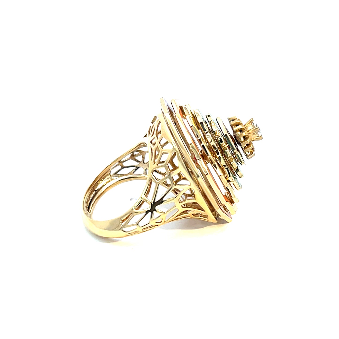 Aurora Gold Ring in Enamel