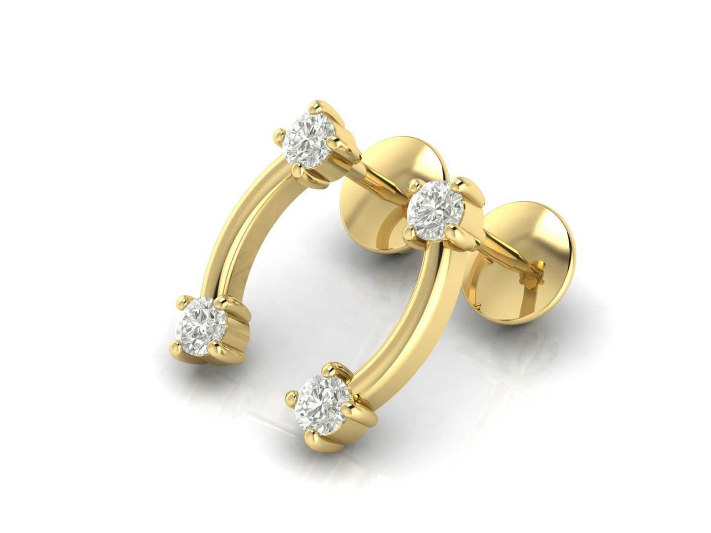 2 Stars Diamonds Stud
