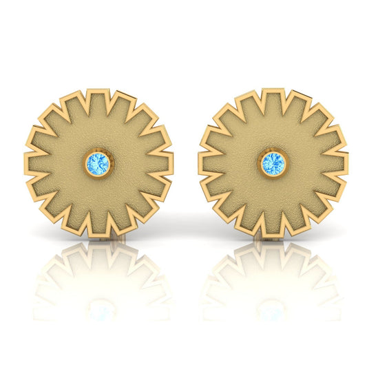 Aura Cufflink – CLARITY Gold & Stone, Matte Finish - DONYDO JEWELRY - single_line_text_field