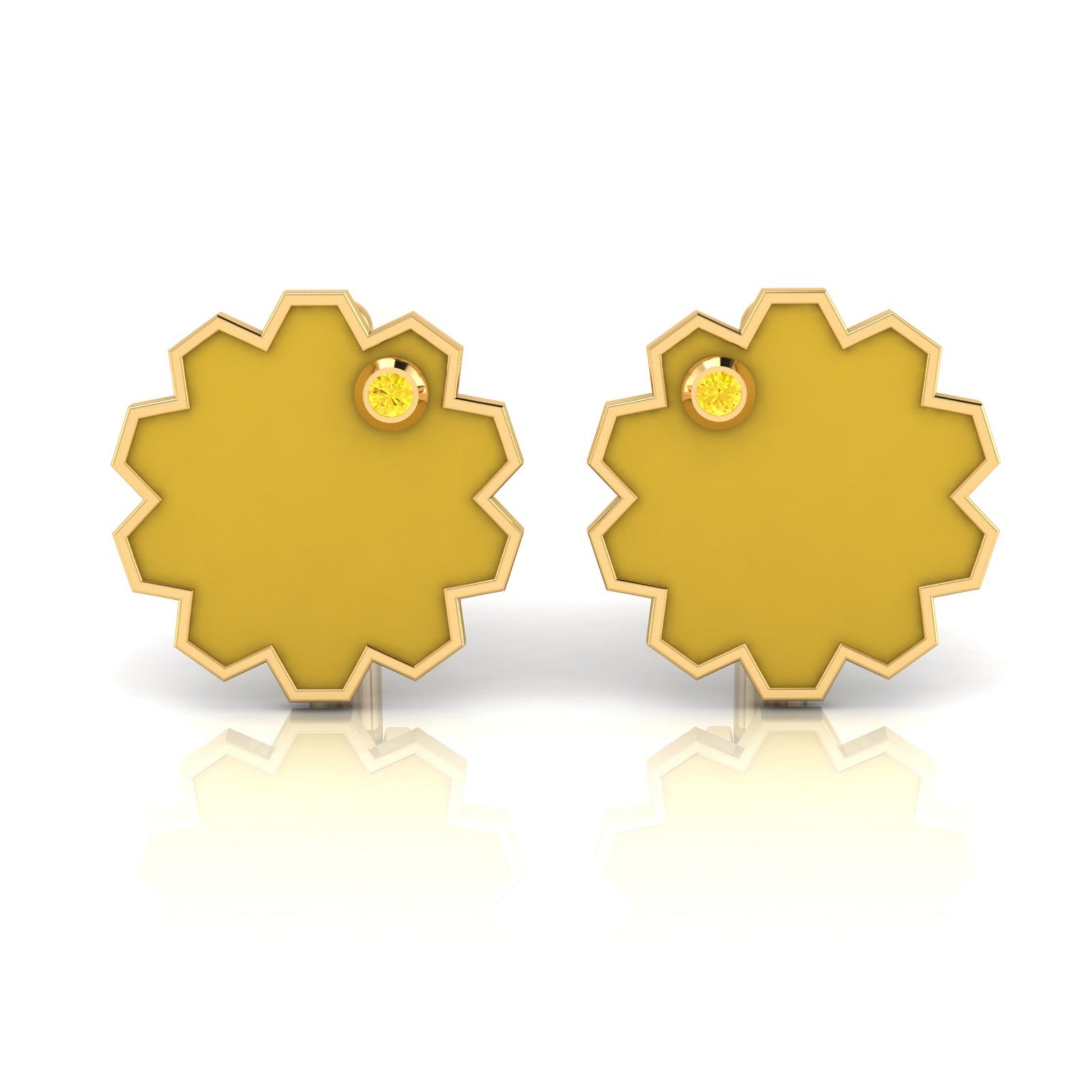 Aura Cufflink – FLOW Enamel, Stone & Gold - DONYDO JEWELRY - single_line_text_field