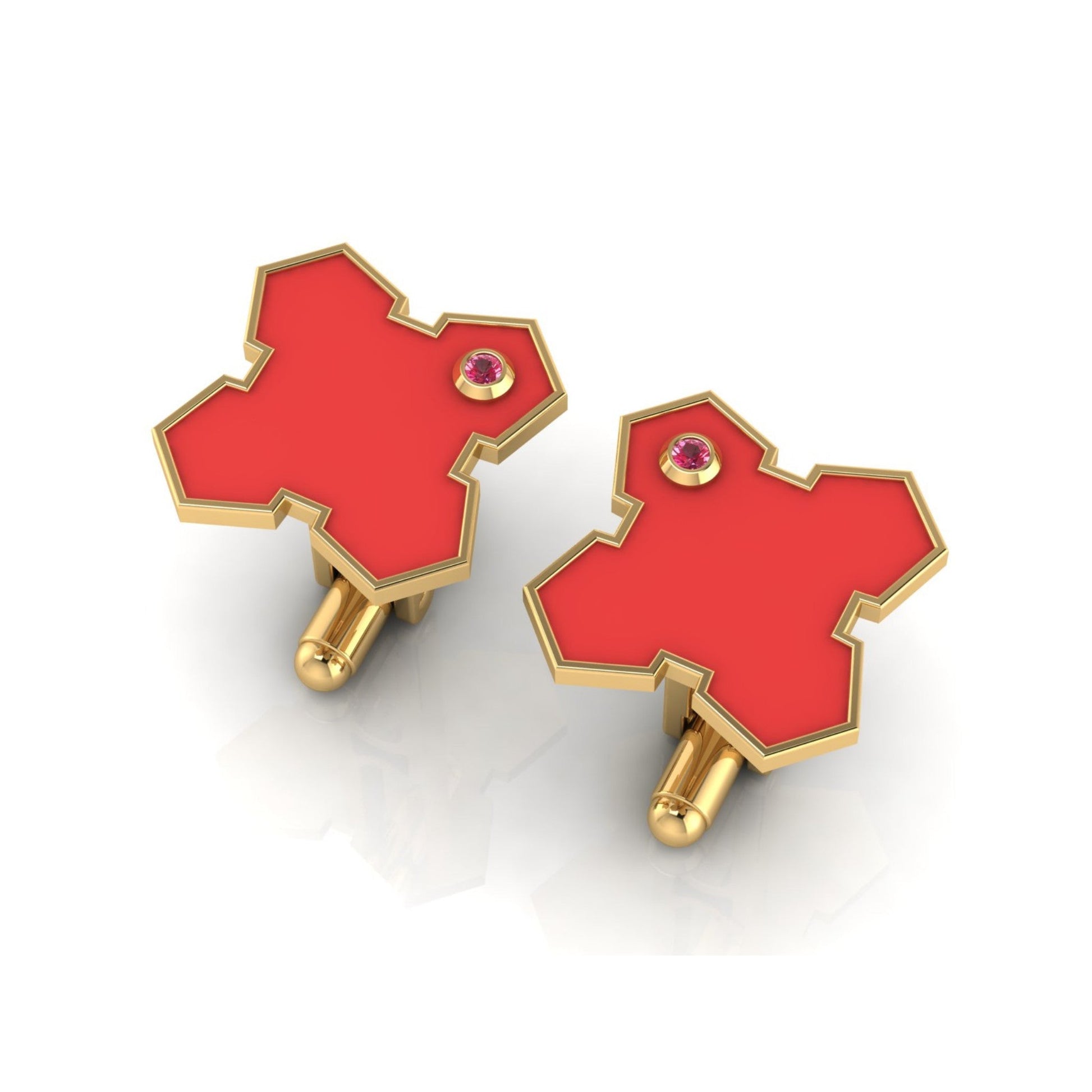 Aura Cufflink – GROUNDED Enamel, Stone & Gold - DONYDO JEWELRY - single_line_text_field