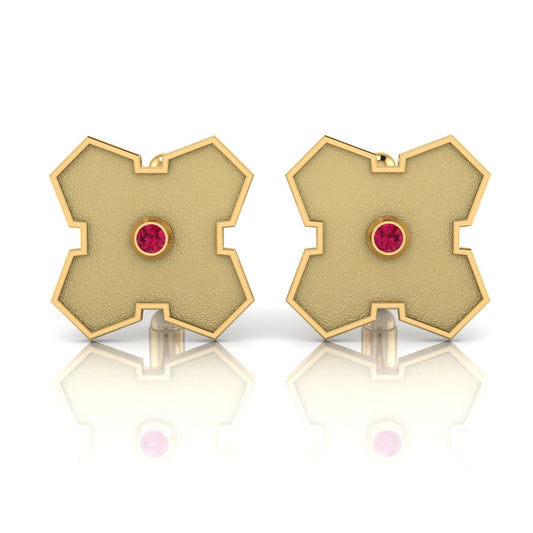 Aura Cufflink – GROUNDED Gold & Stone, Matte Finish - DONYDO JEWELRY - single_line_text_field