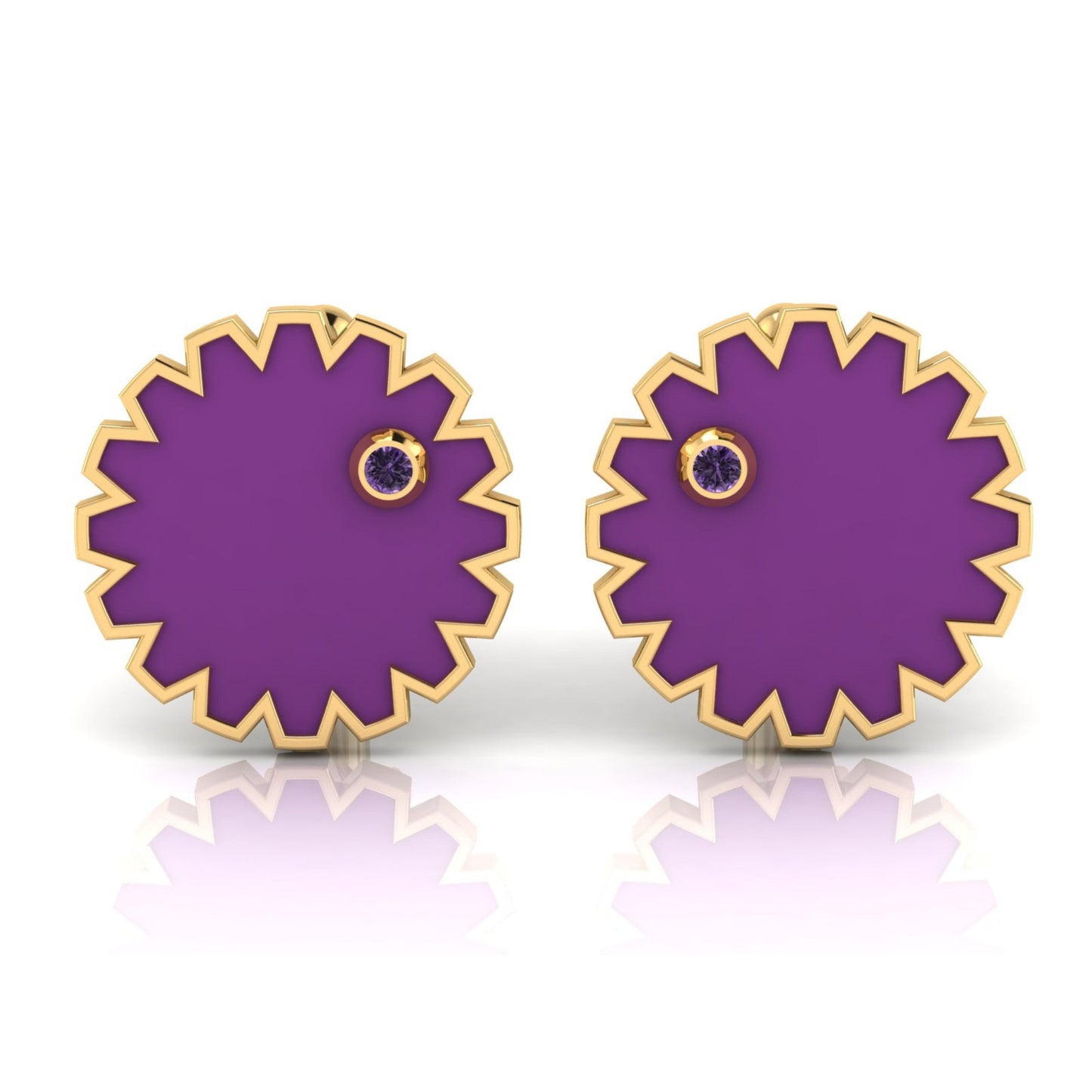 Aura Cufflink – PURE Enamel, Stone & Gold - DONYDO JEWELRY - single_line_text_field
