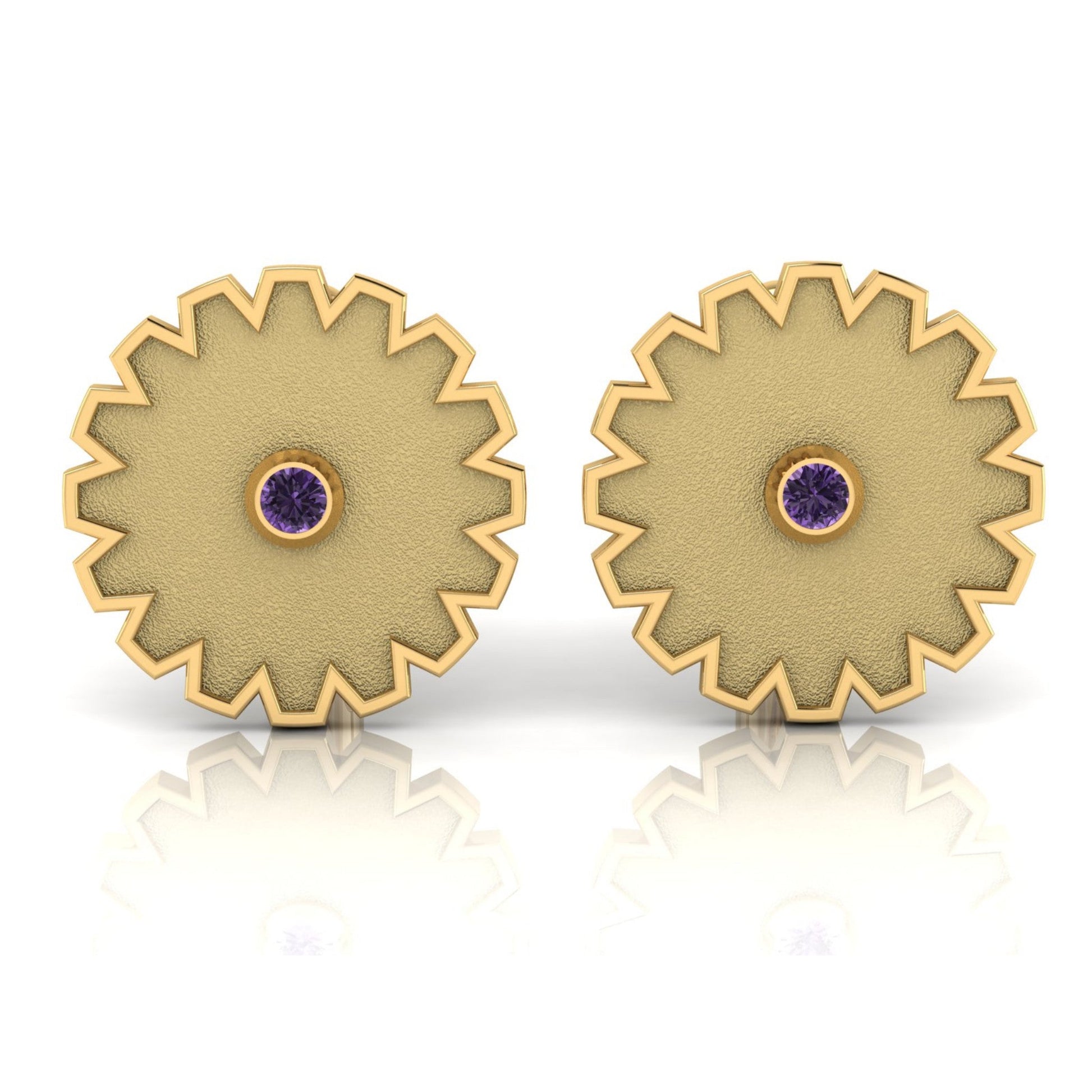 Aura Cufflink – PURE Gold & Stone, Matte Finish - DONYDO JEWELRY - single_line_text_field
