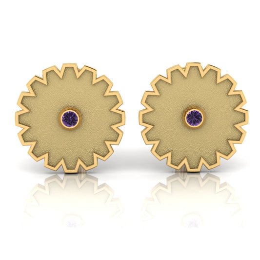 Aura Cufflink – PURE Gold & Stone, Matte Finish - DONYDO JEWELRY - single_line_text_field
