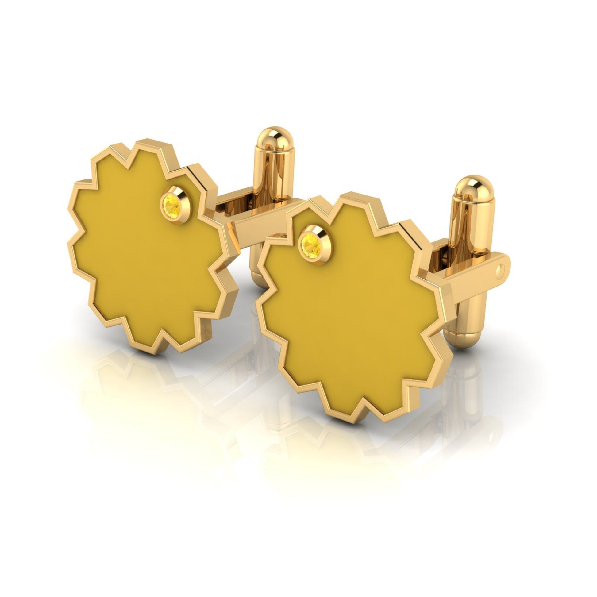 Aura Cufflink – SHINE Enamel, Stone & Gold - DONYDO JEWELRY - single_line_text_field