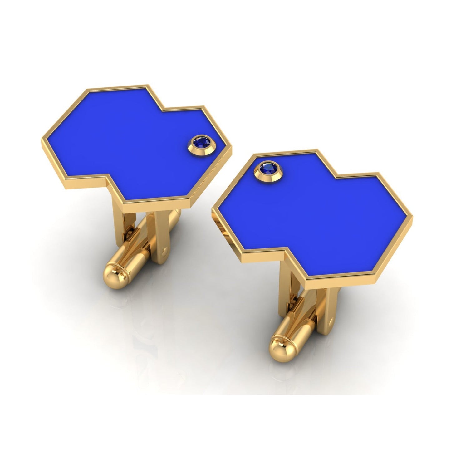 Aura Cufflink – VISION Enamel, Stone & Gold - DONYDO JEWELRY - single_line_text_field