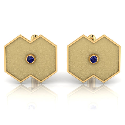 Aura Cufflink – VISION Gold & Stone, Matte Finish - DONYDO JEWELRY - single_line_text_field